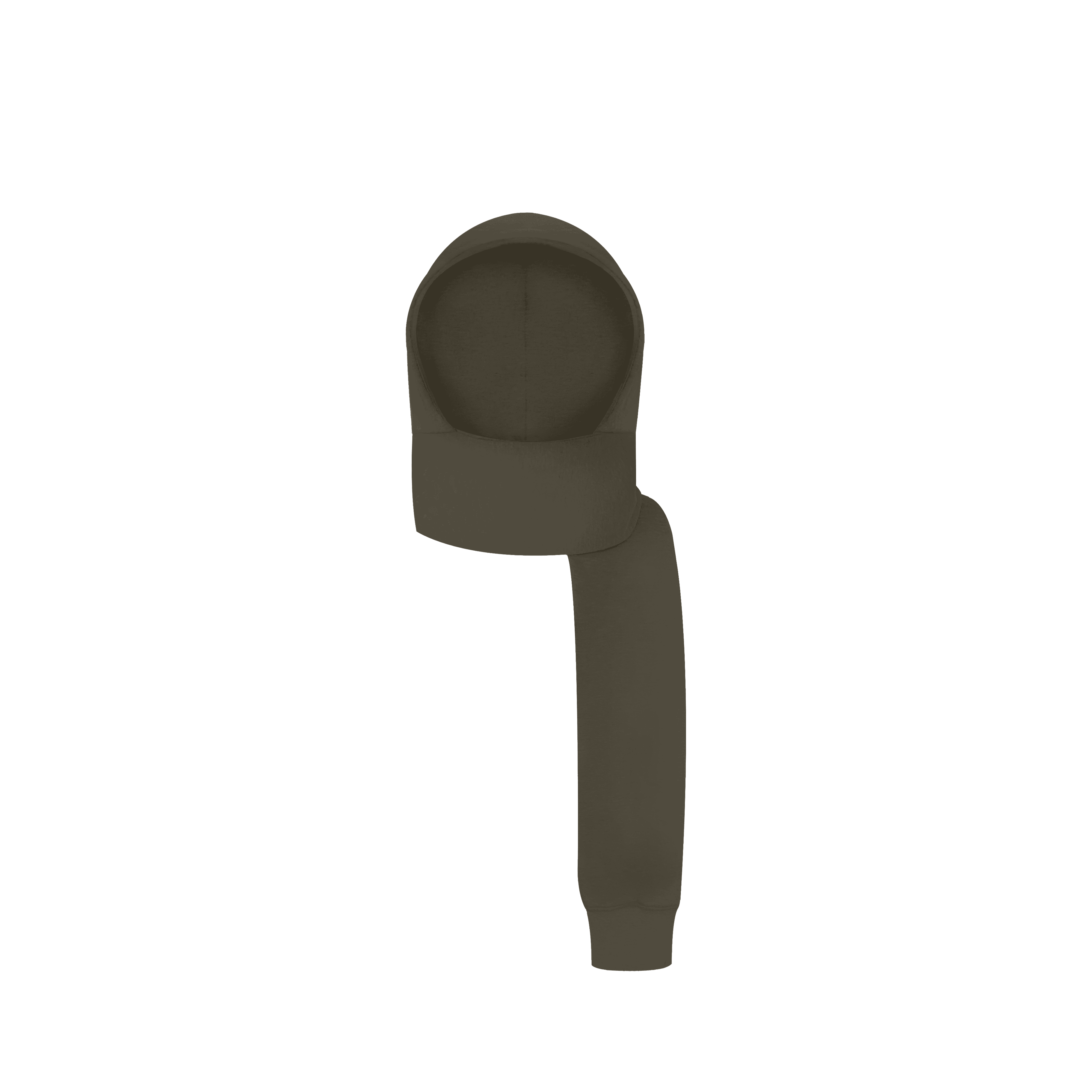 Sciarpa con cappuccio riciclata verde militare