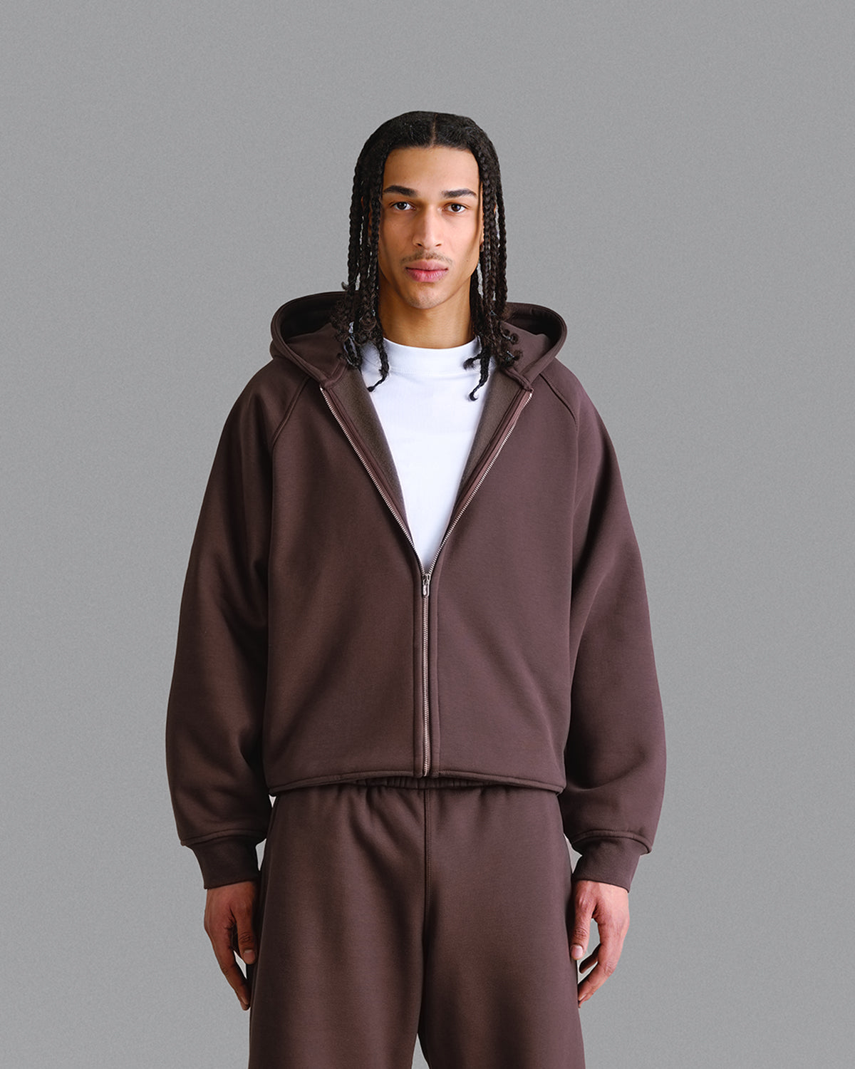 Premium 500gsm Mocha Brown Zip Hoodie