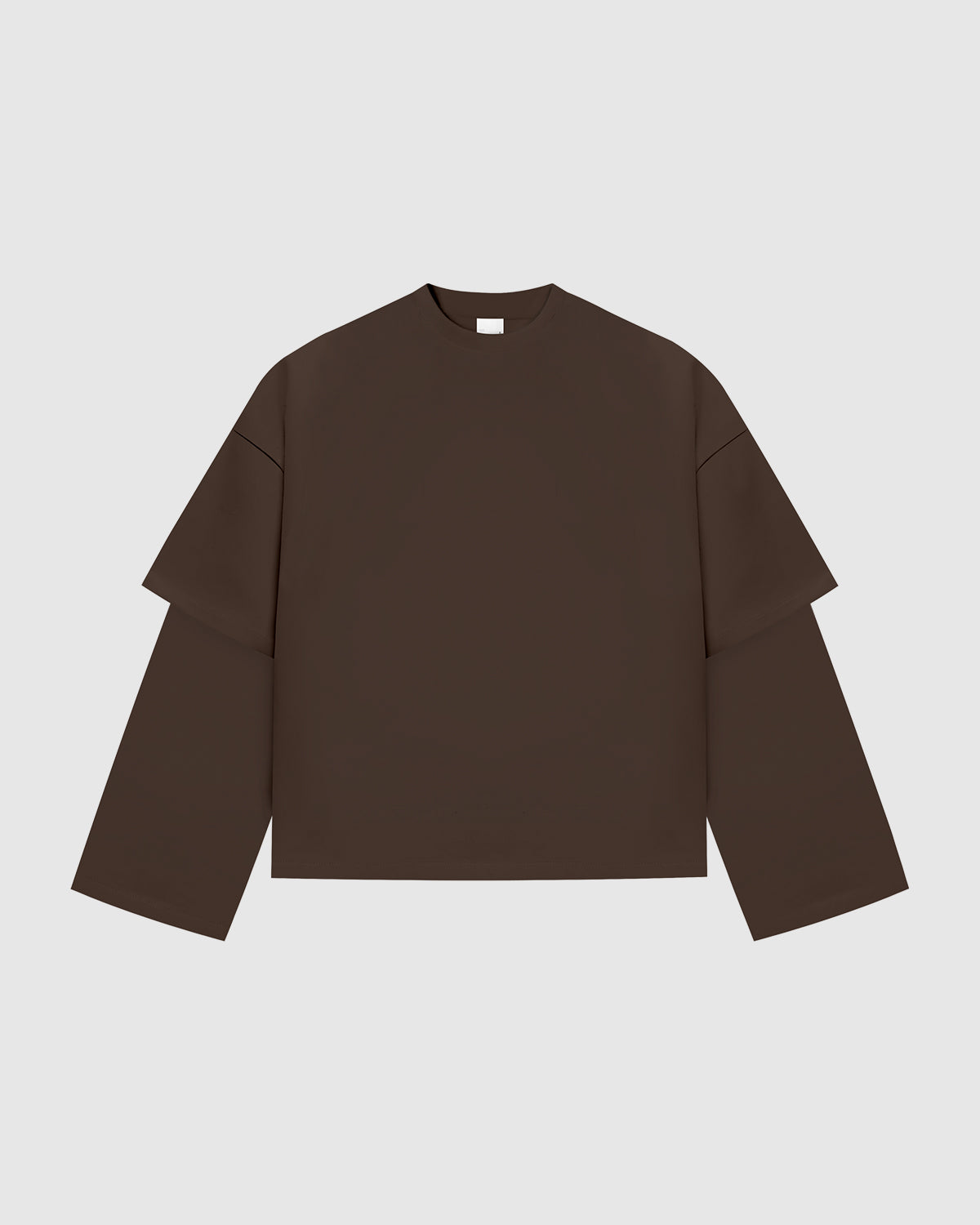 Everyday Mocha Brown Double-Sleeve Tee