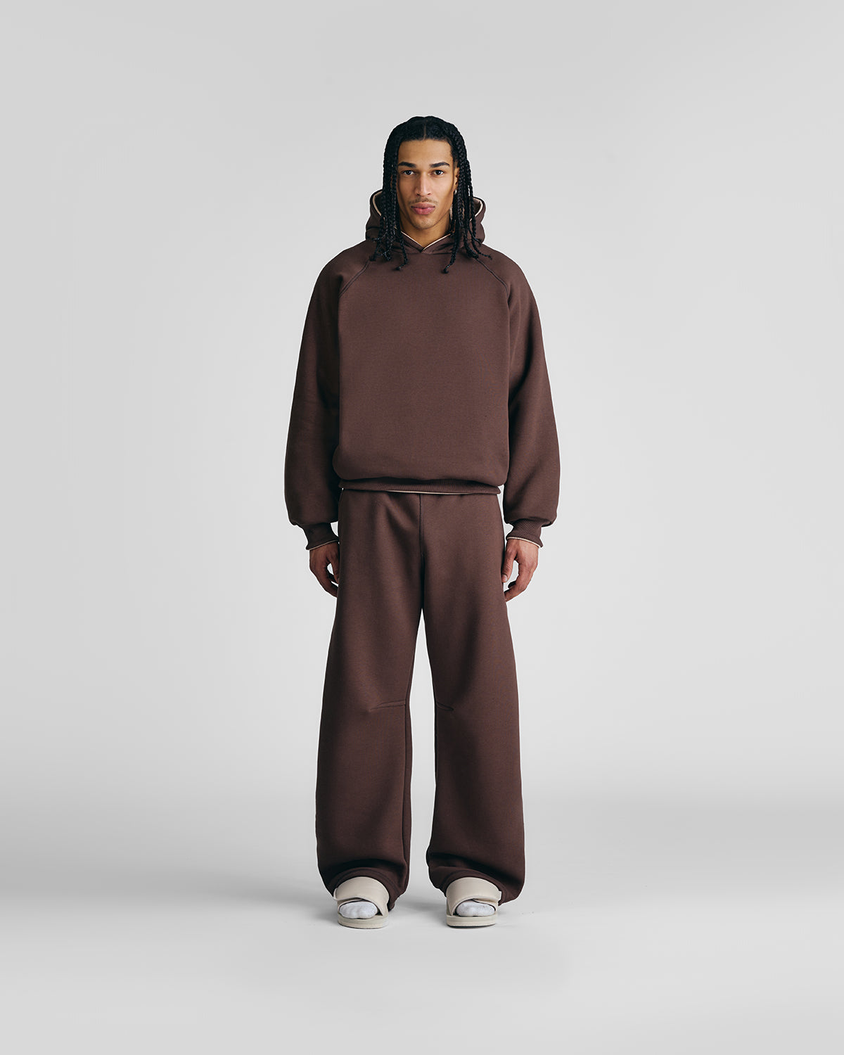 Mocha Brown & Soft Sand Double Face Hoodie