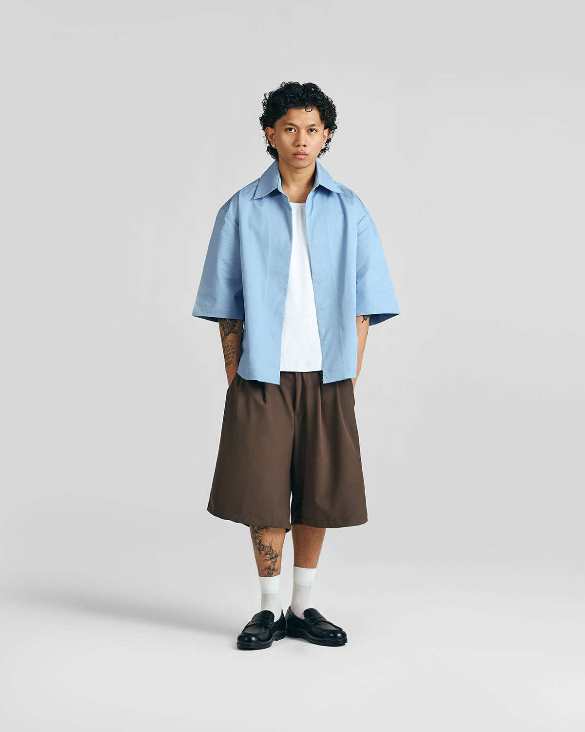 Mocha Brown Everyday Pleated Jorts