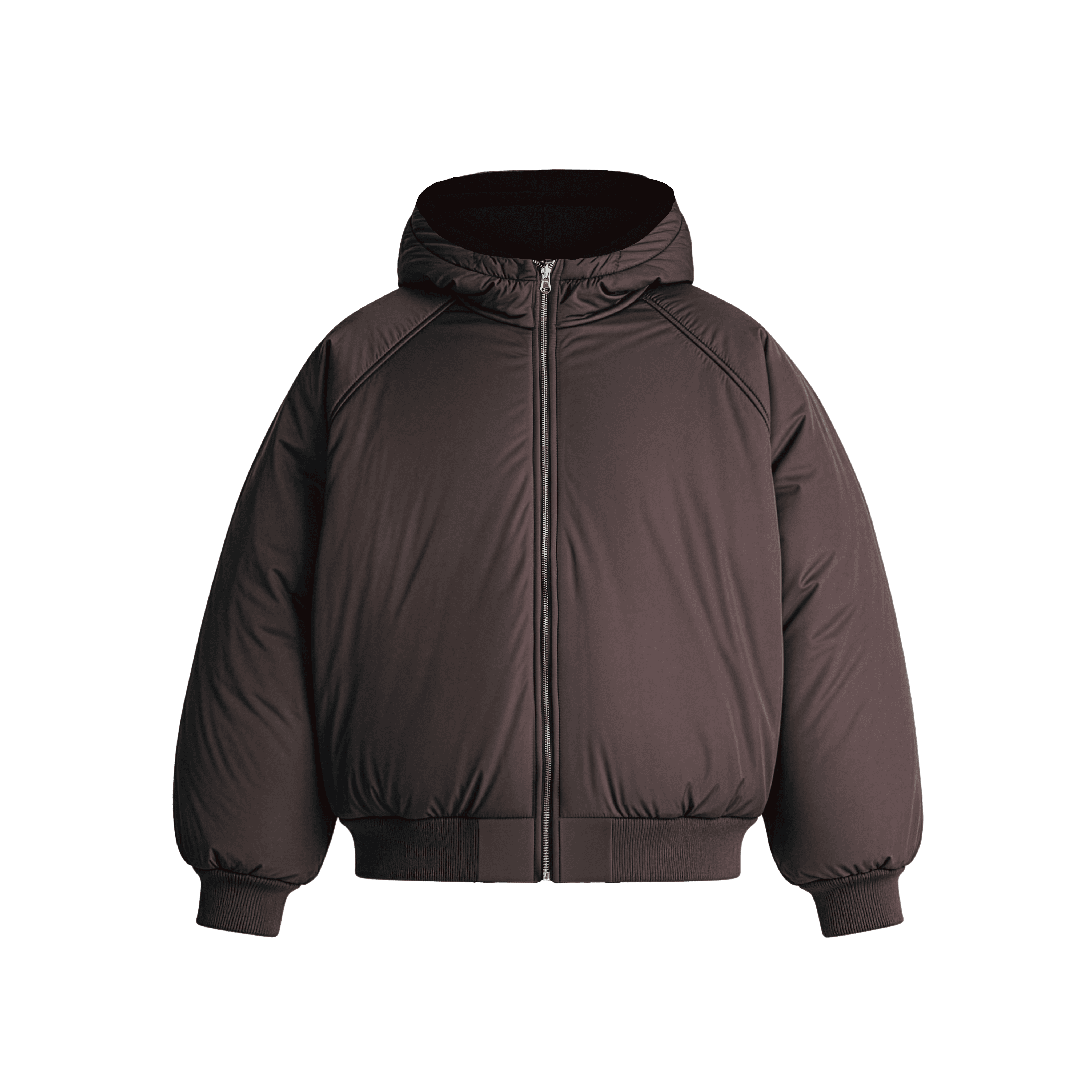 Mocha Brown 2-in-1 Padded Hoodie Jacket