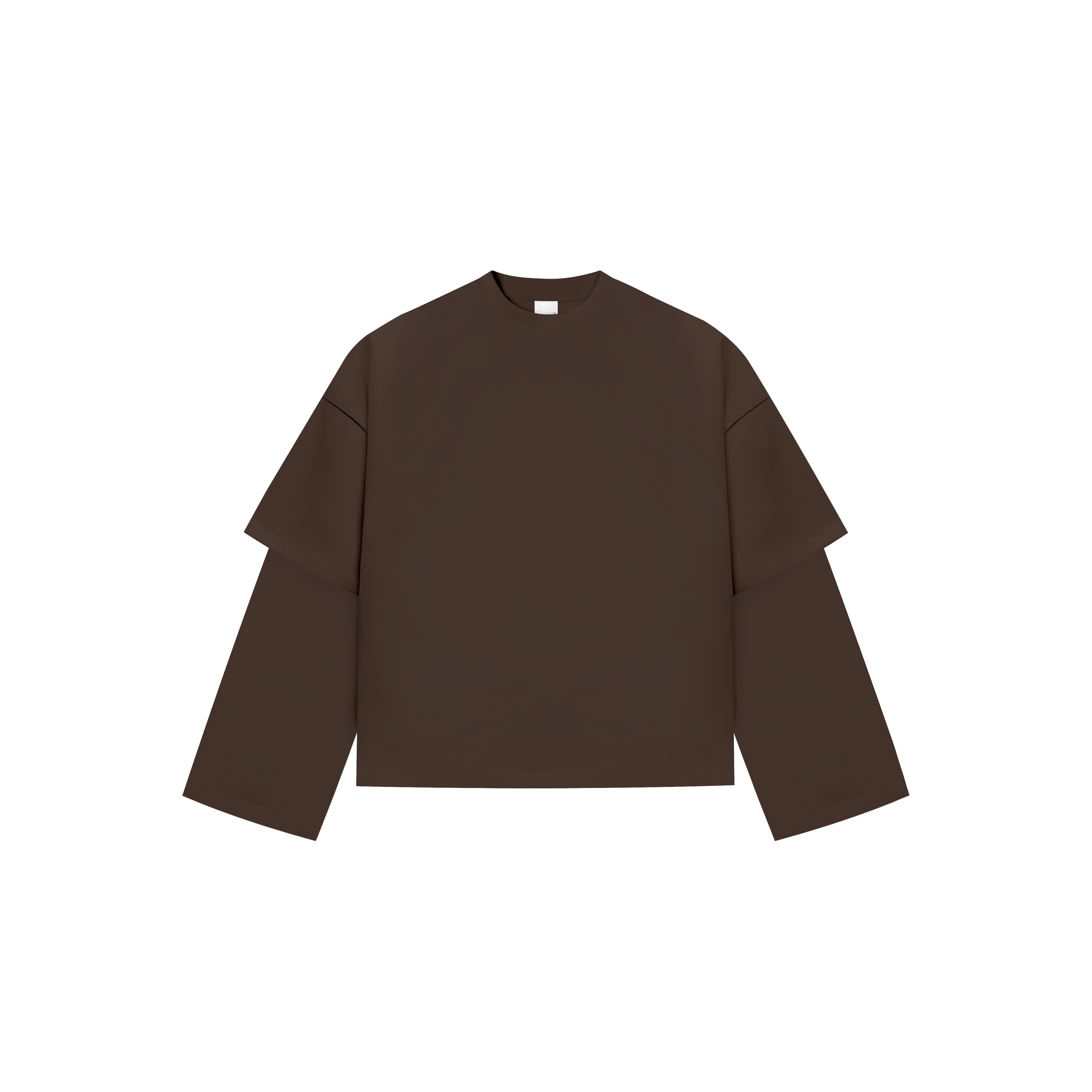 Everyday Mocha Brown Double-Sleeve Tee