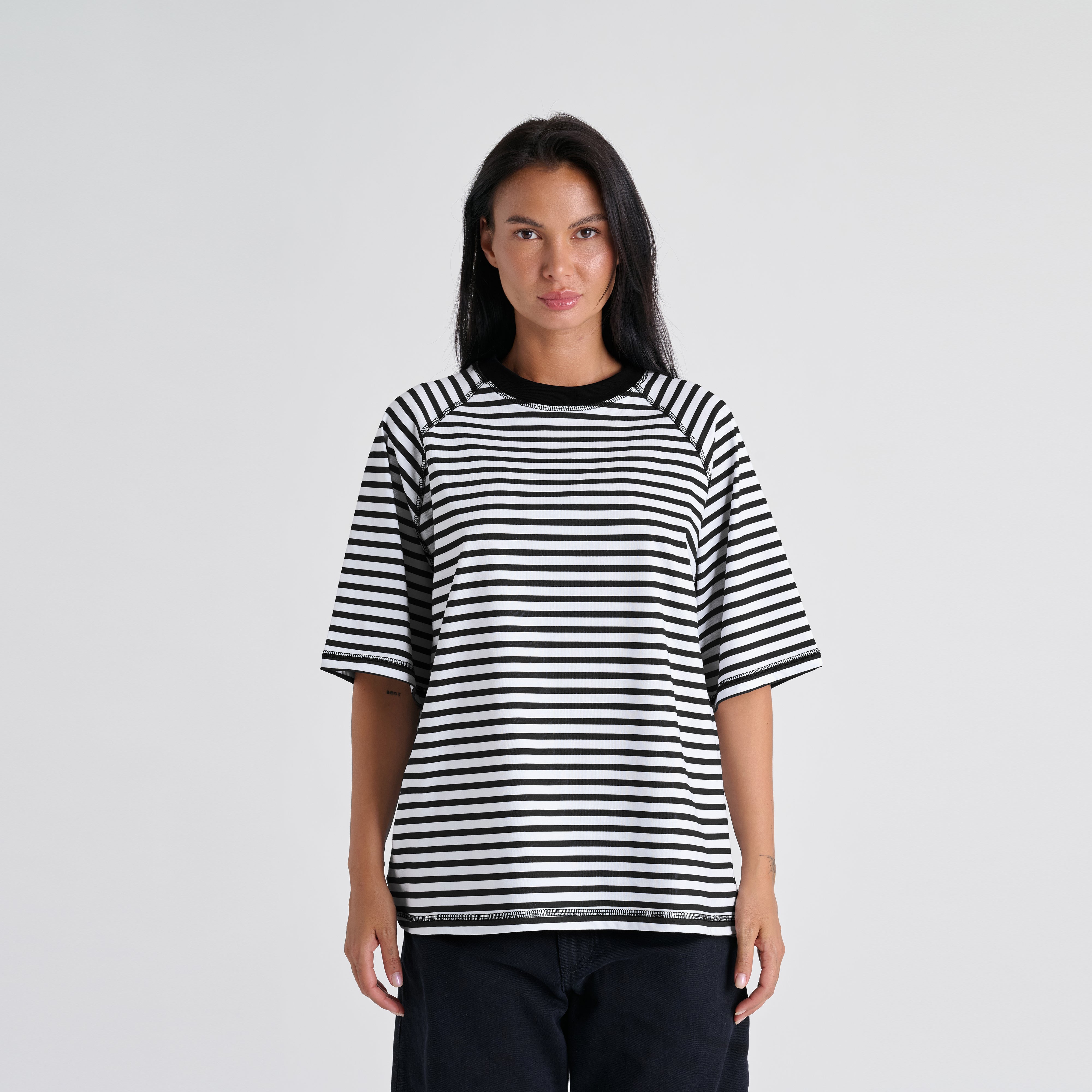Stripes Tee - Jet Black