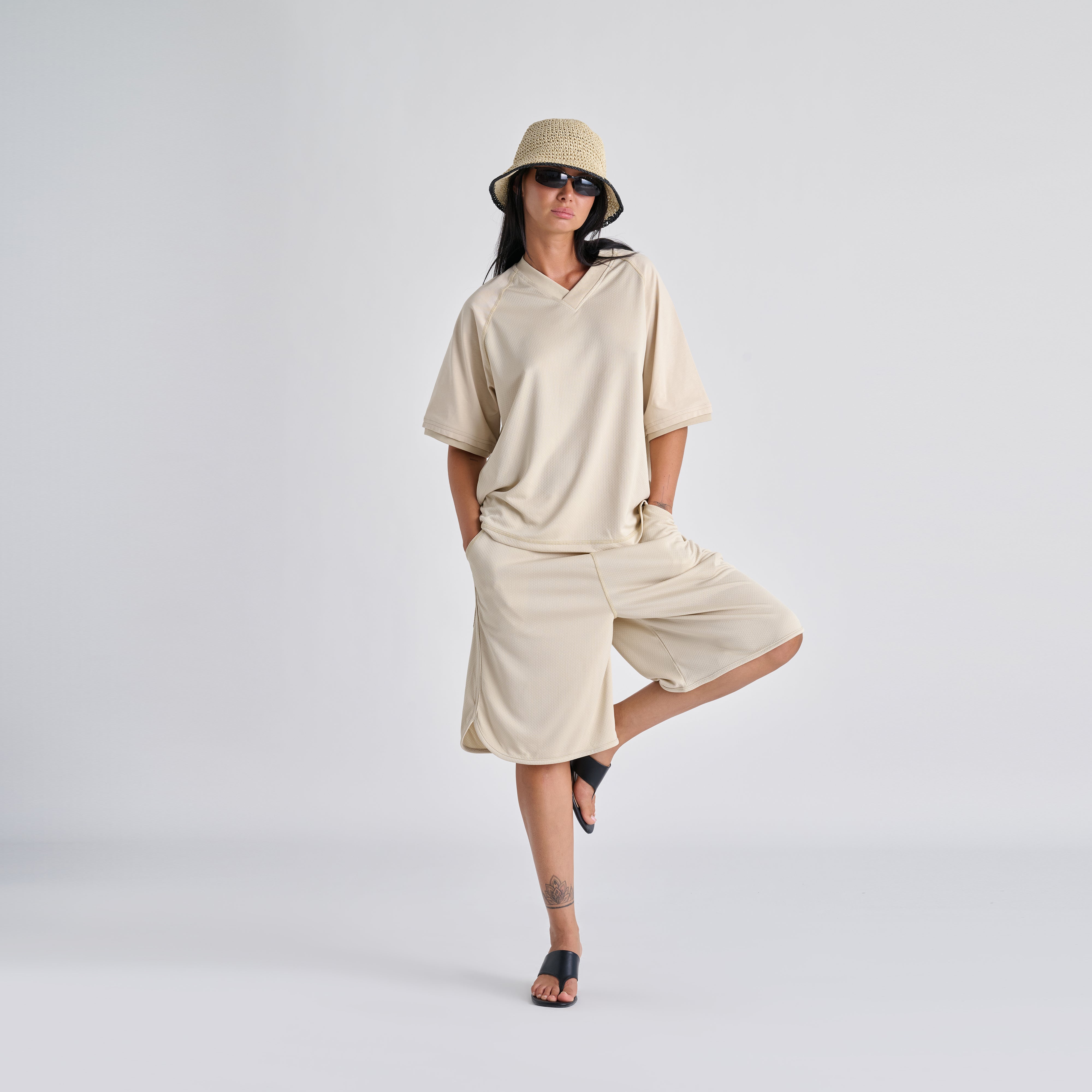 Mesh tee - Soft Sand