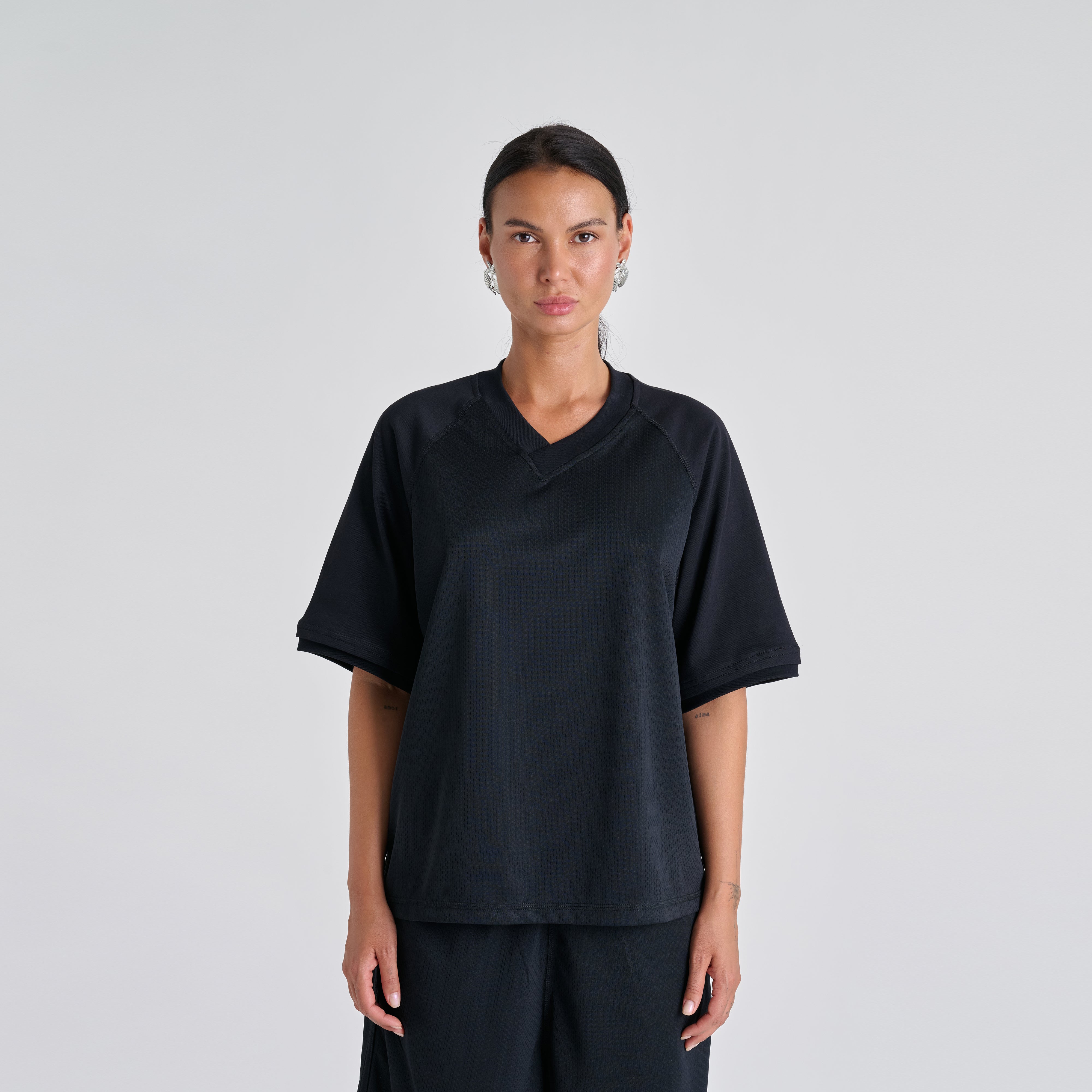 Mesh Tee - Jet Black