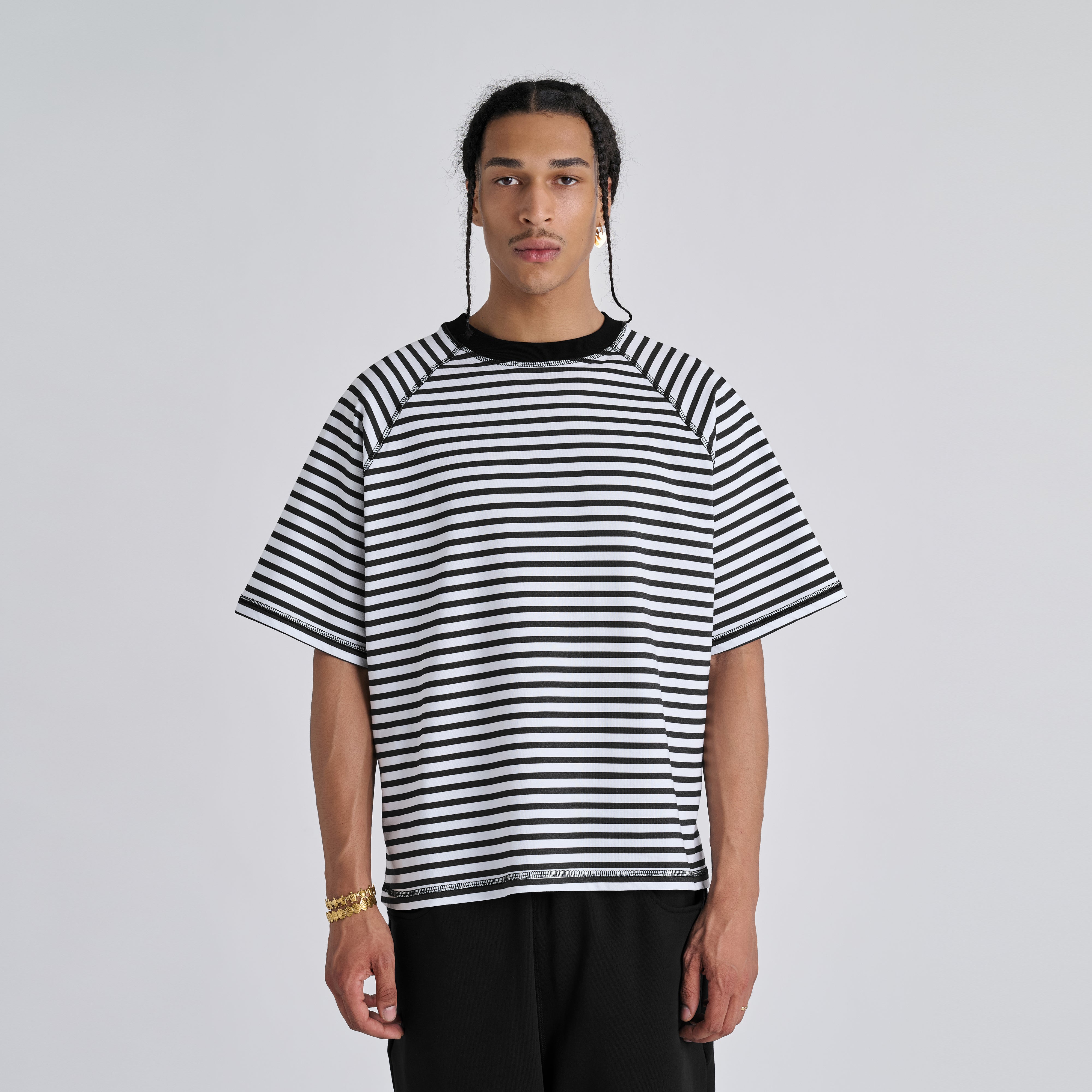 Stripes Tee - Jet Black