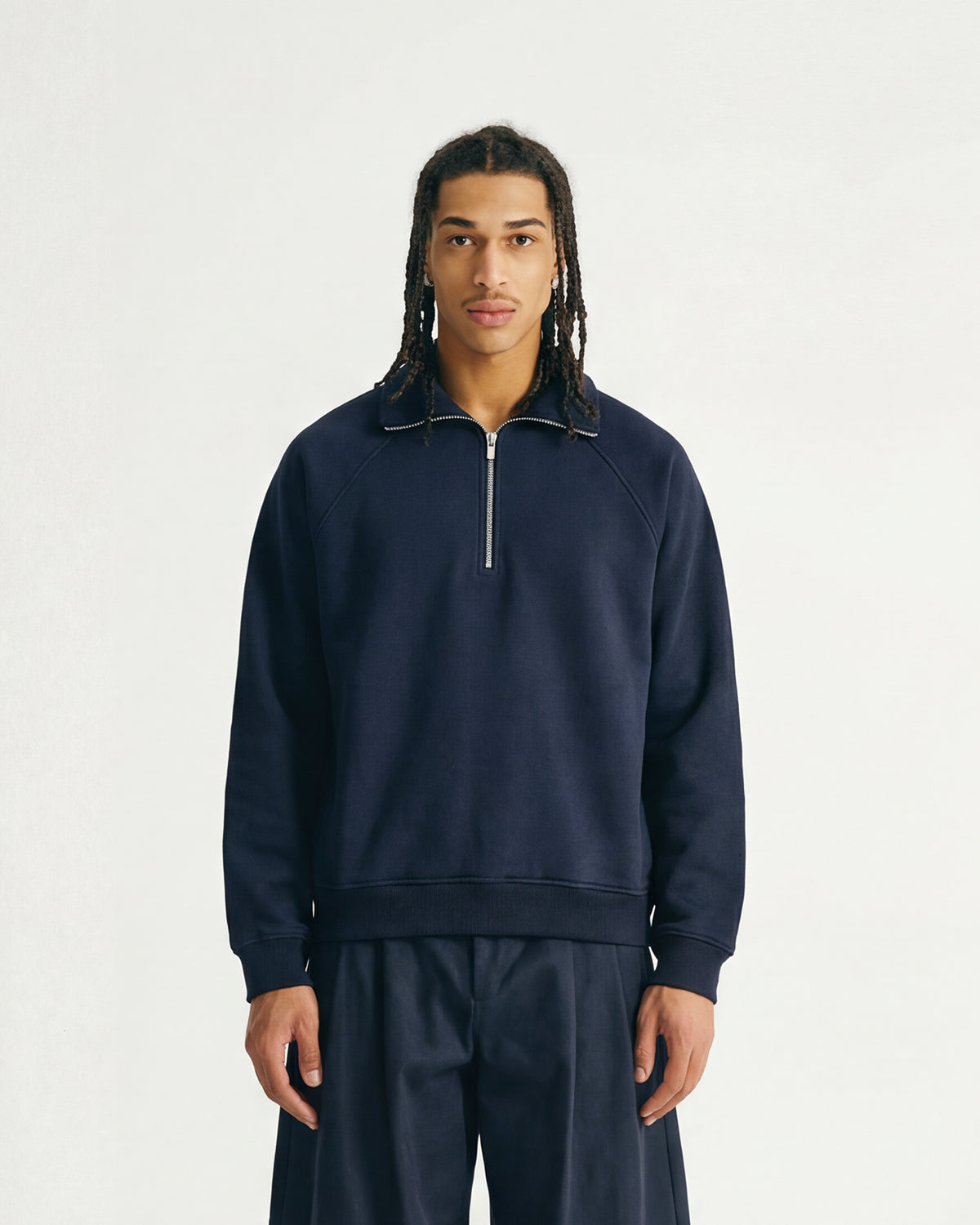 EVERYDAY NAVY BLUE HALF ZIP HOODIE
