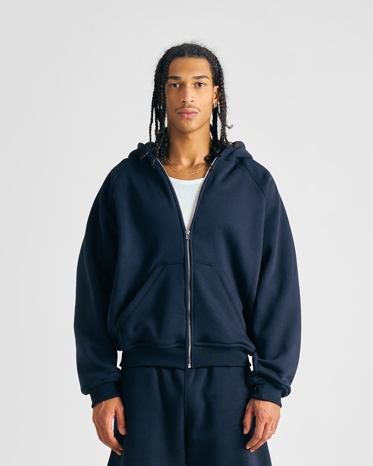 EVERYDAY NAVY BLUE ZIP HOODIE