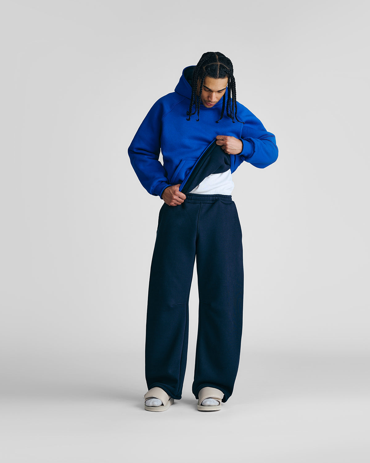 Navy Blue & Royal Blue Double Face Hoodie