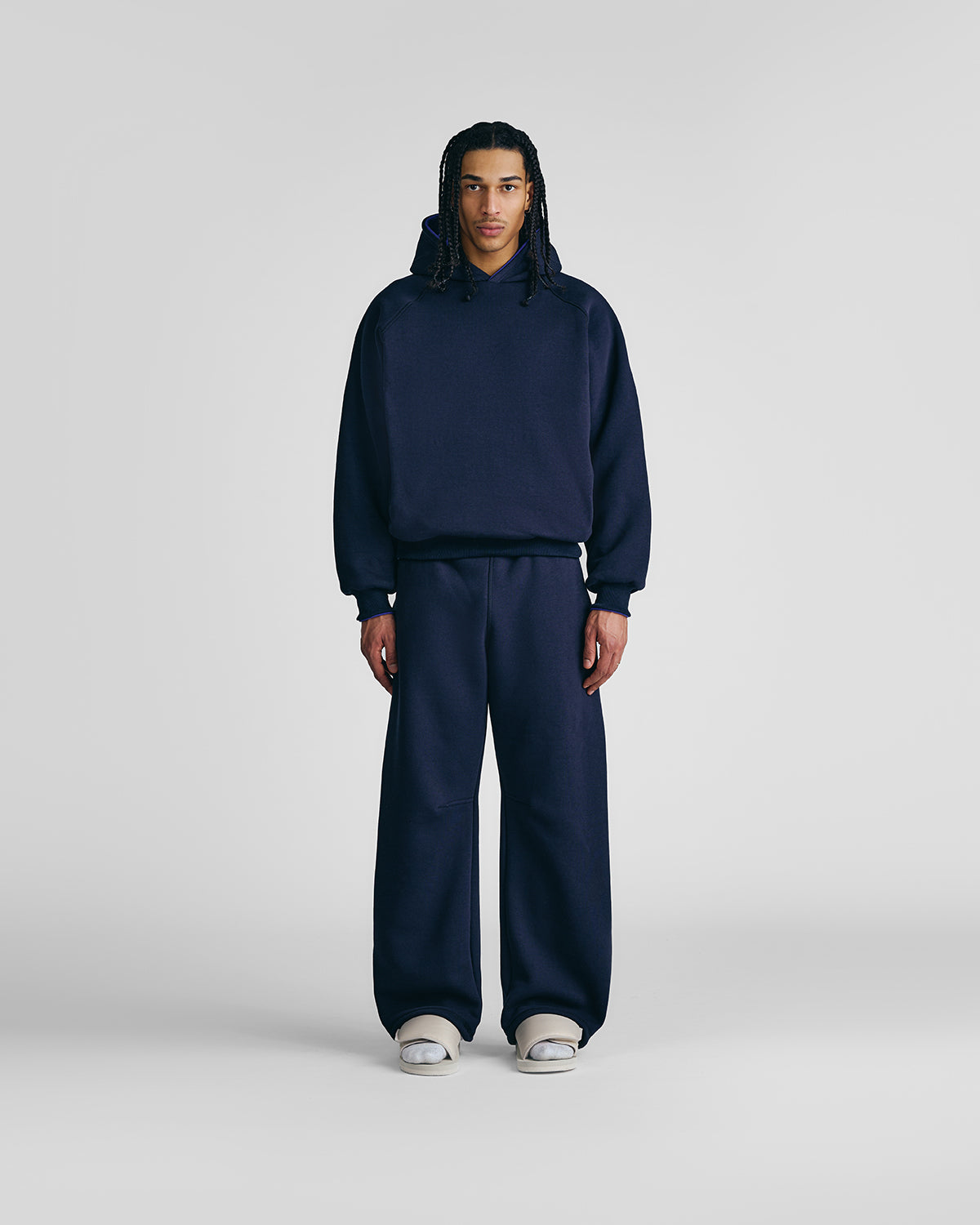 Navy Blue & Royal Blue Double Face Hoodie