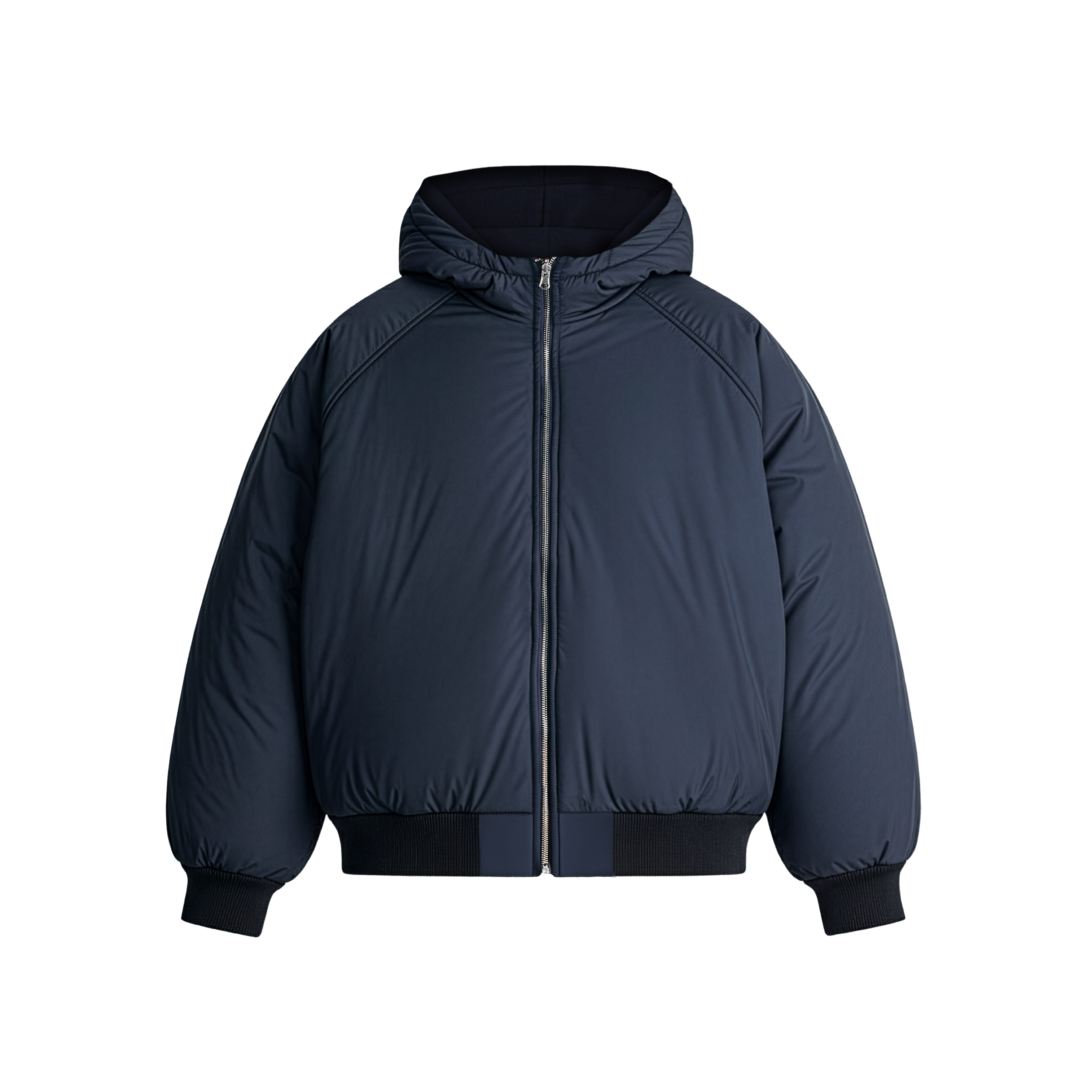 Navy Blue 2-in-1 Padded Hoodie Jacket