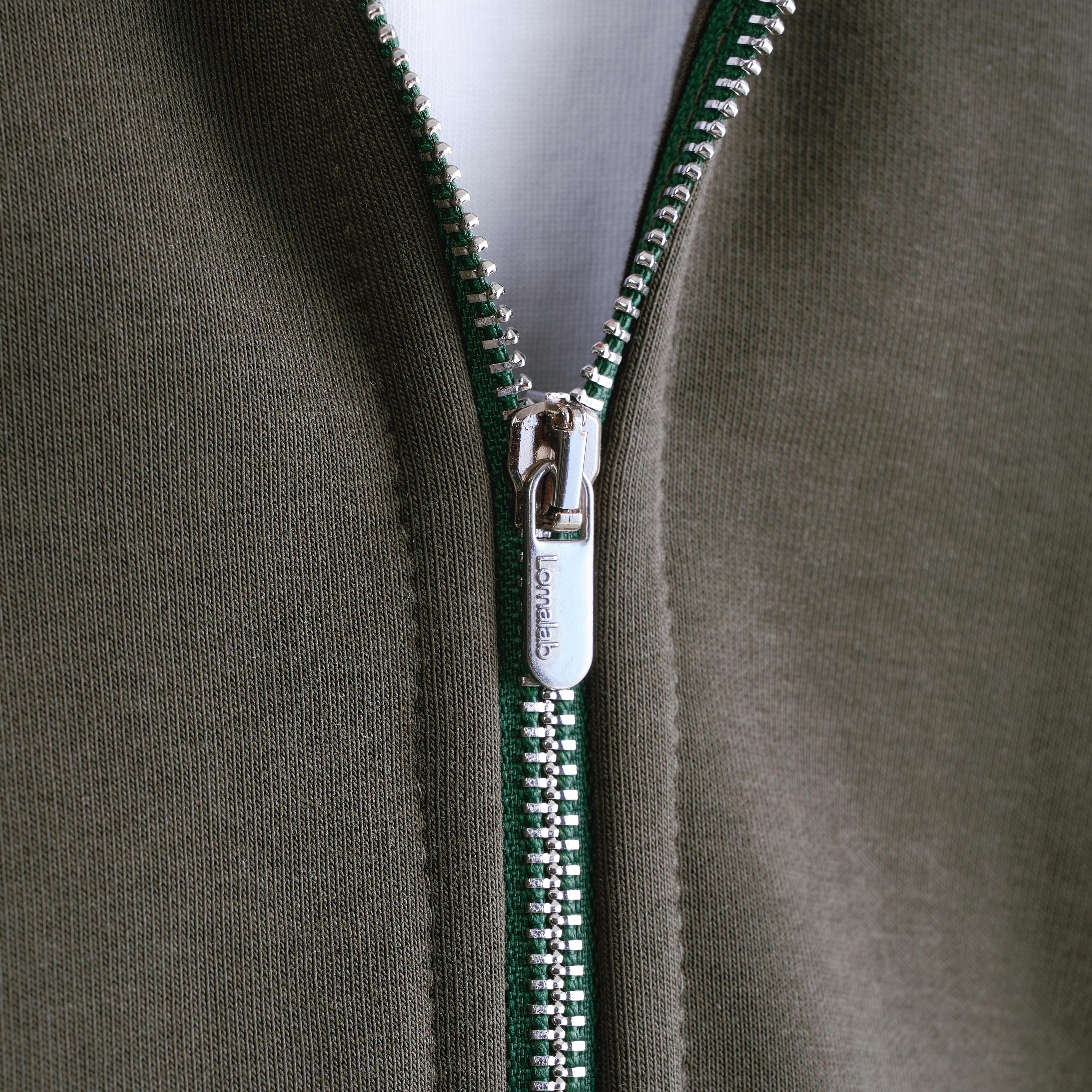 Premium 500gsm Military Green Zip Hoodie