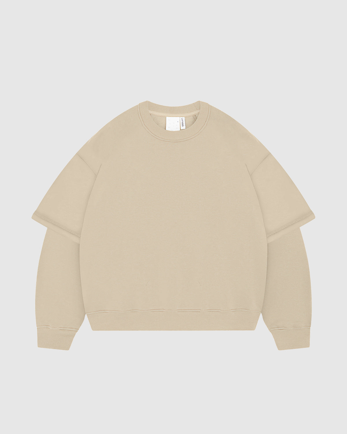 Soft Sand Double-Sleeve Crewneck