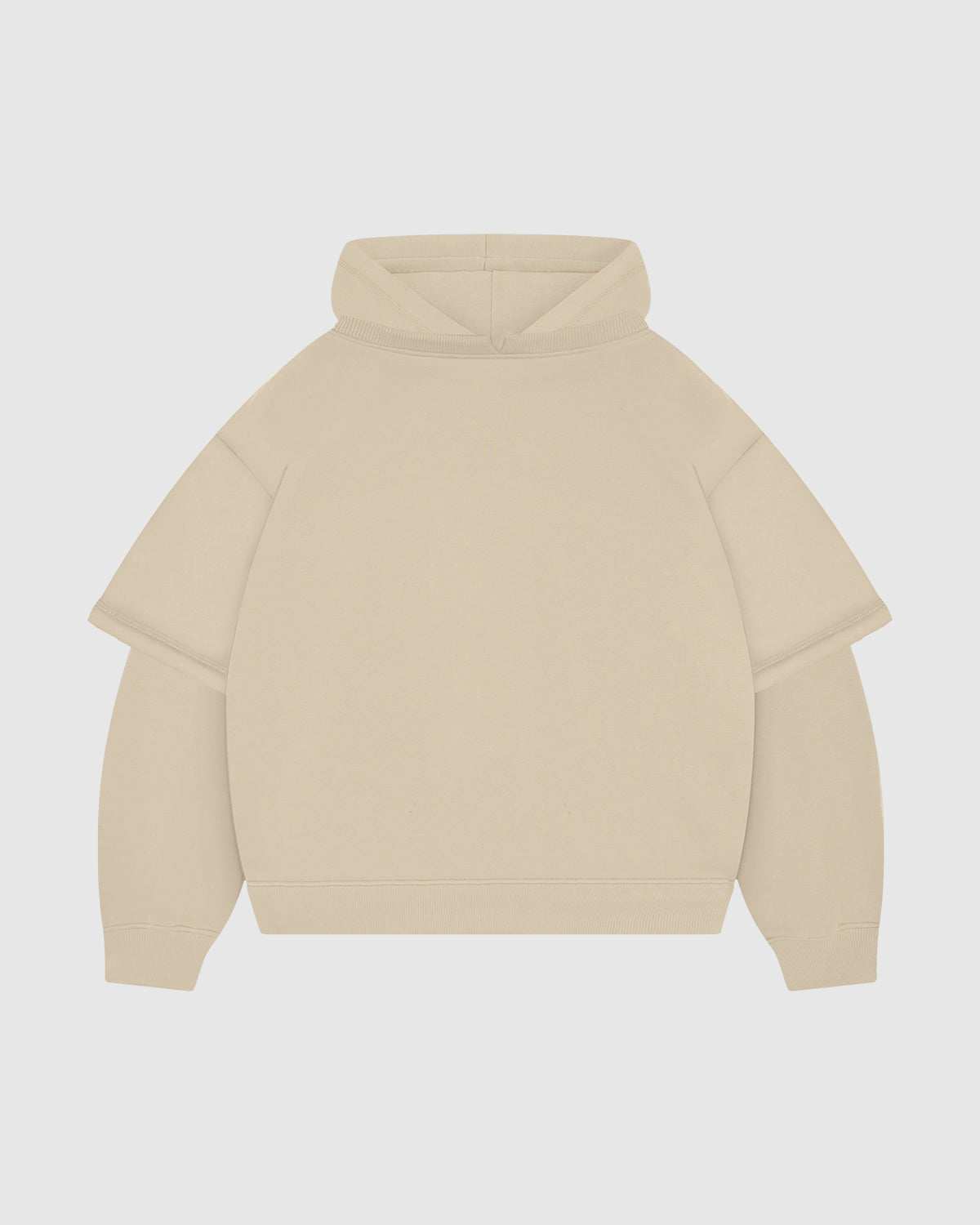 Soft Sand Double-Sleeve Hoodie