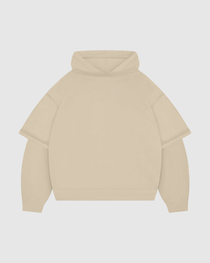 Soft Sand Double-Sleeve Hoodie