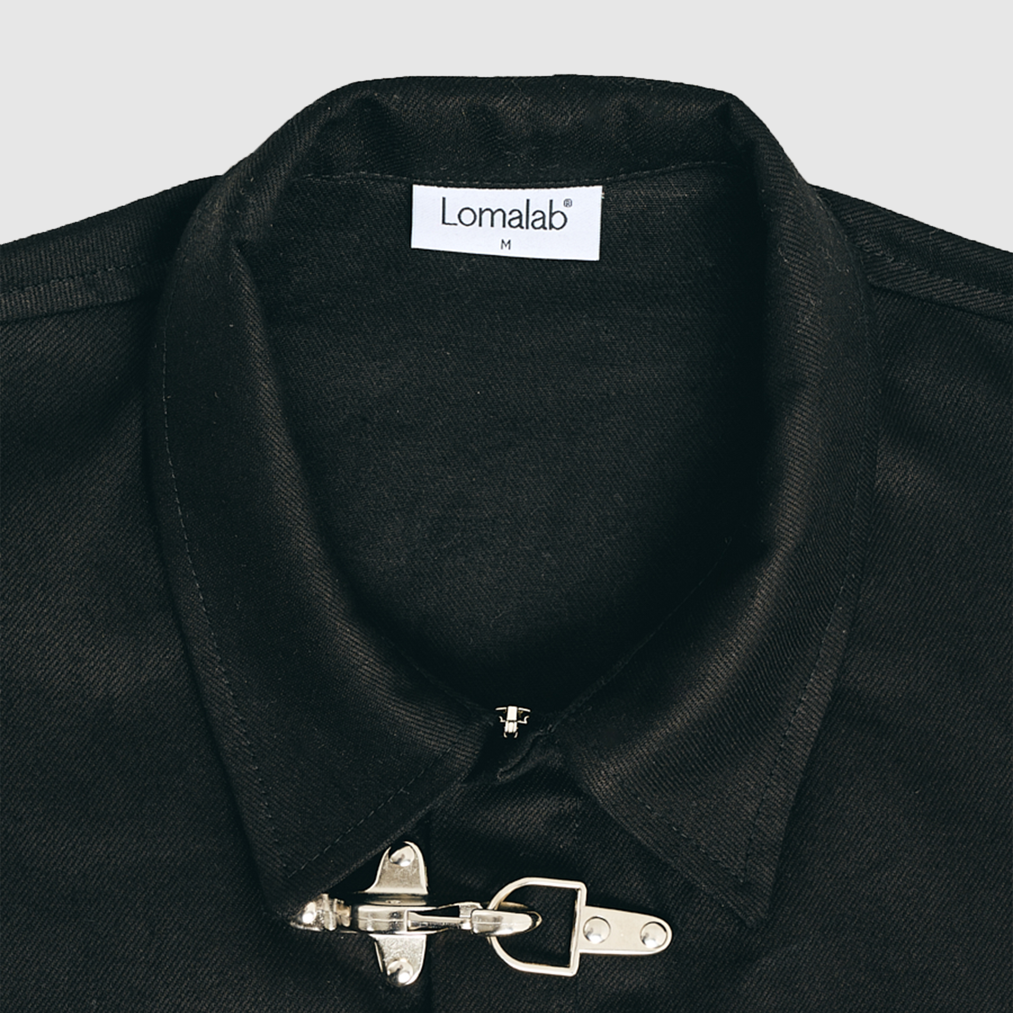 Raw Denim Clasp Work Jacket - Jet Black