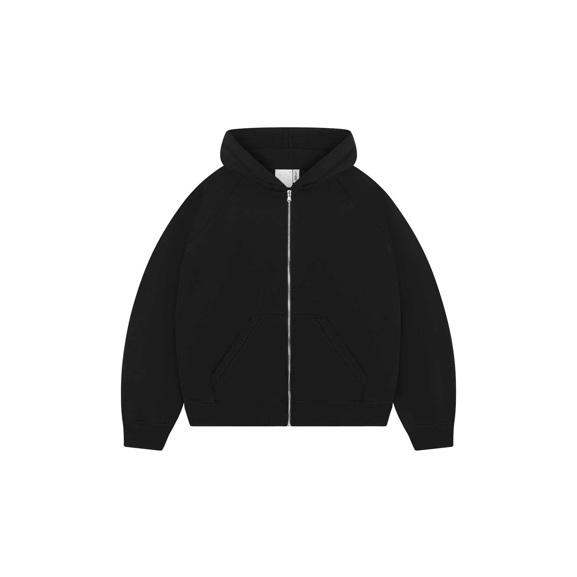 Felpa con cappuccio nera con zip per tutti i giorni