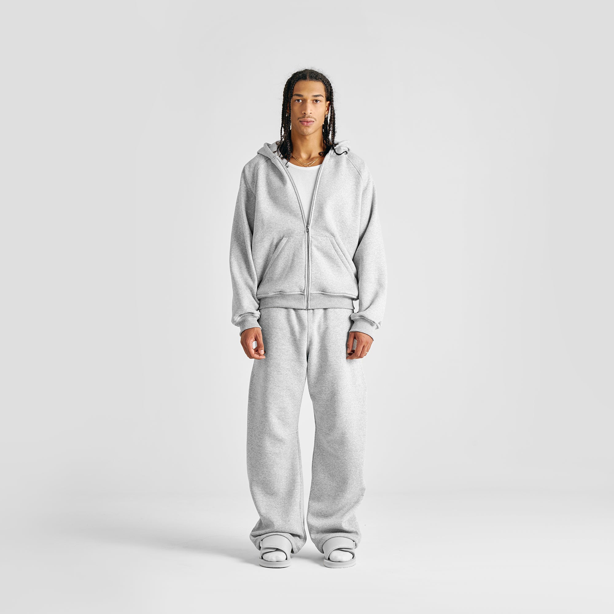 Felpa con cappuccio grigia con zip Everyday Gym