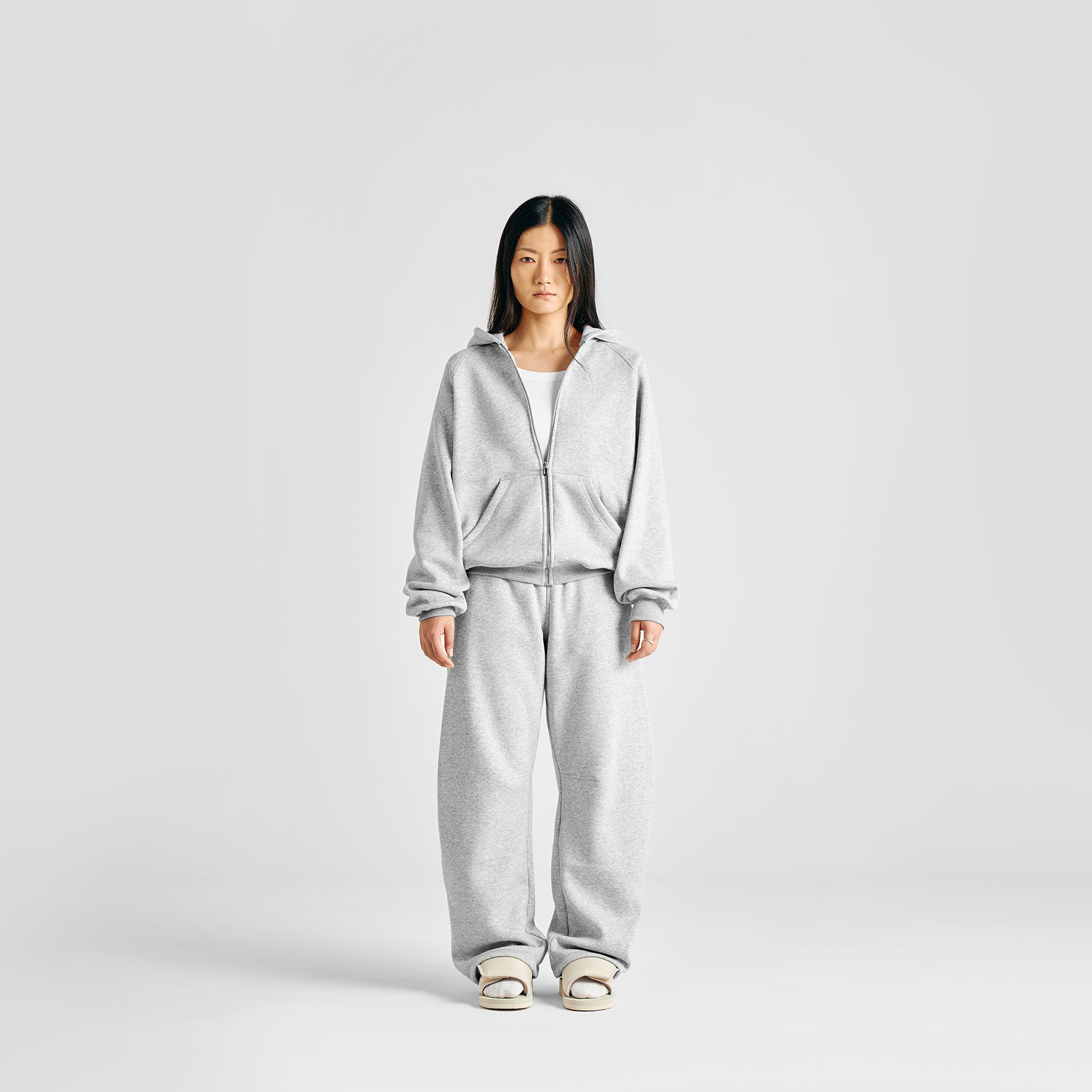 Felpa con cappuccio grigia con zip Everyday Gym