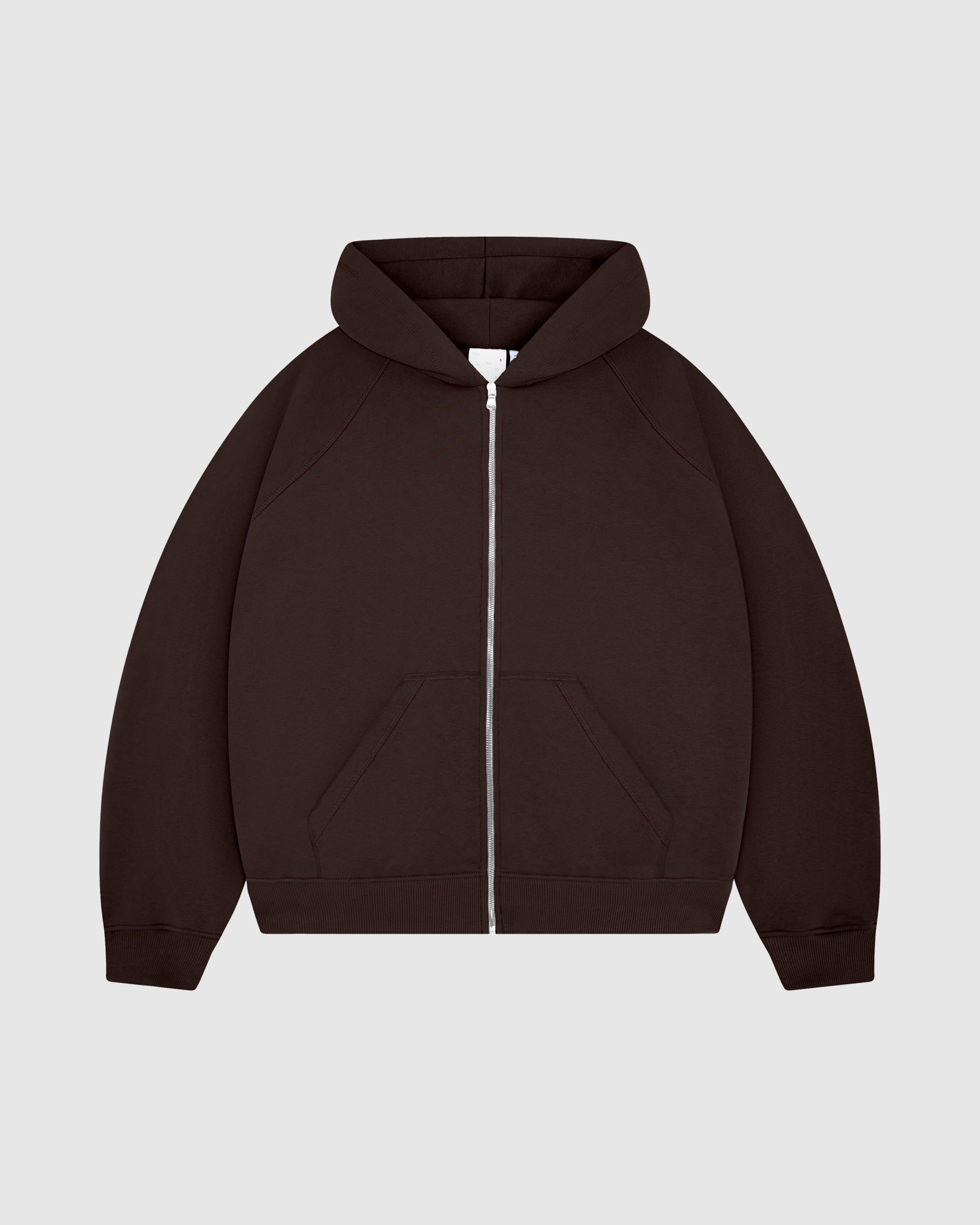 EVERYDAY MOCHA BROWN ZIP HOODIE