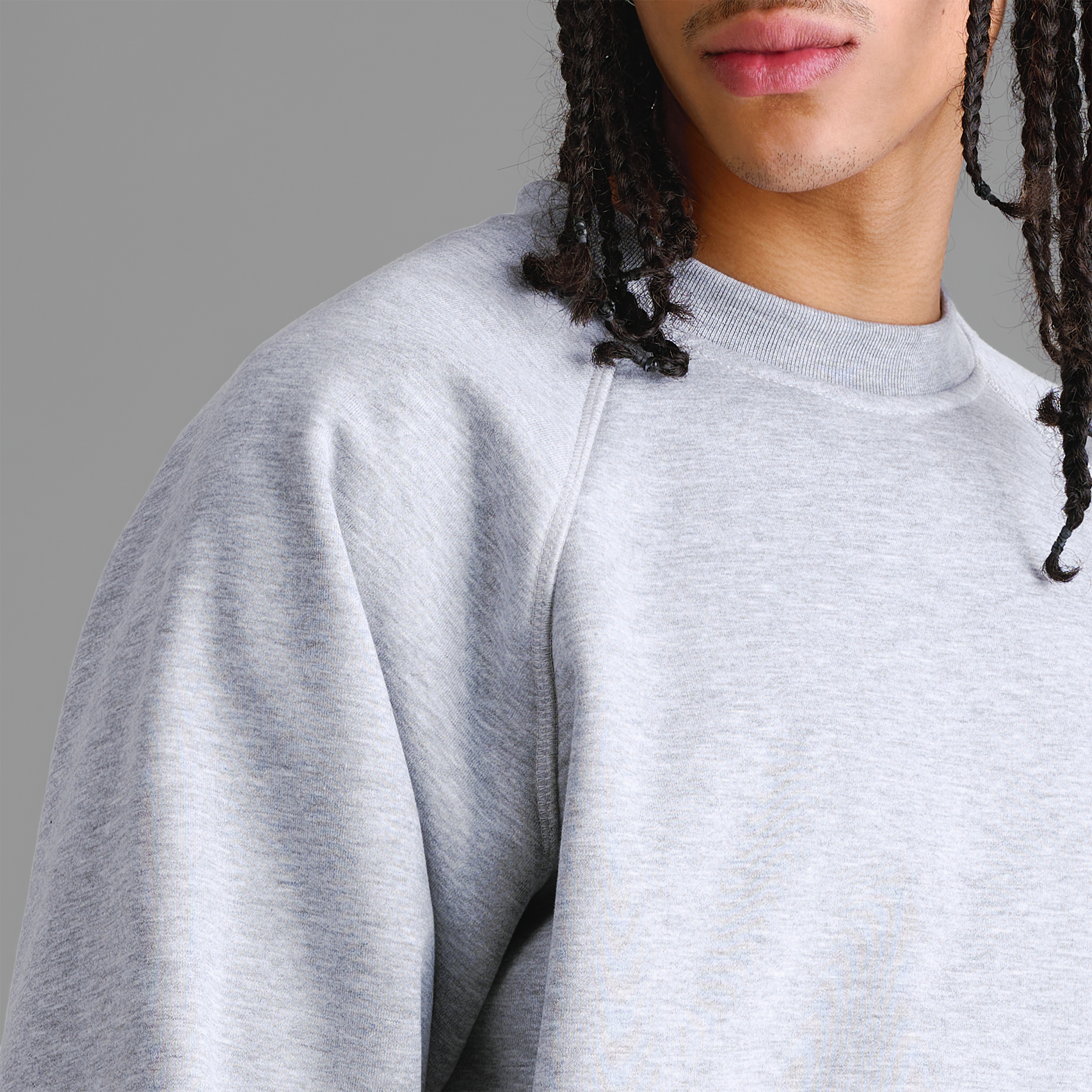 Maglia girocollo grigia da palestra Premium da 500 g/m²