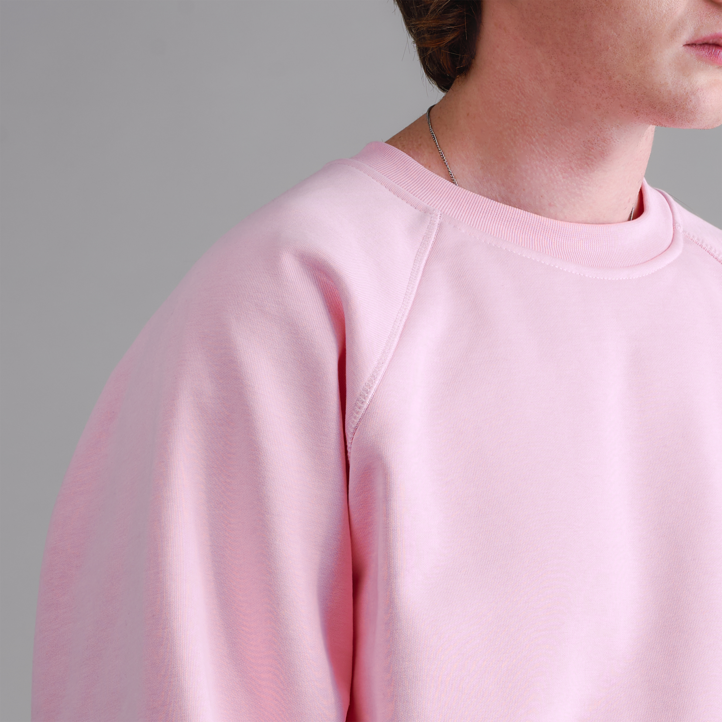 Maglia girocollo rosa baby di alta qualità da 500 g/m²