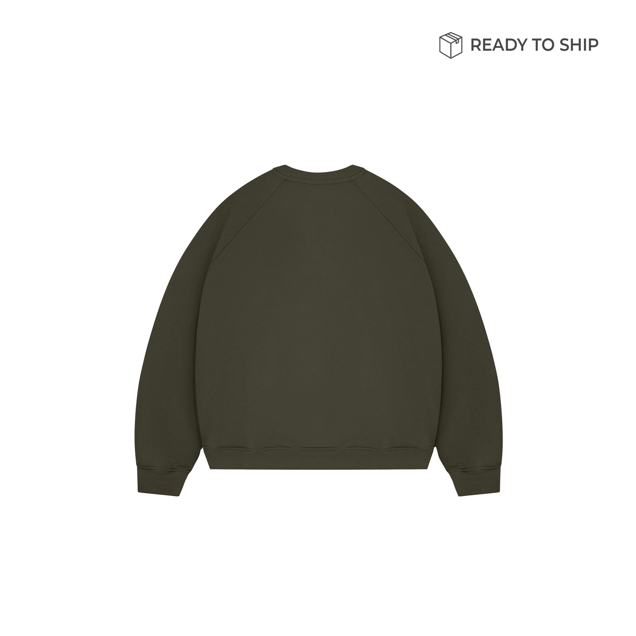 Maglia girocollo verde militare Premium da 500 g/m²