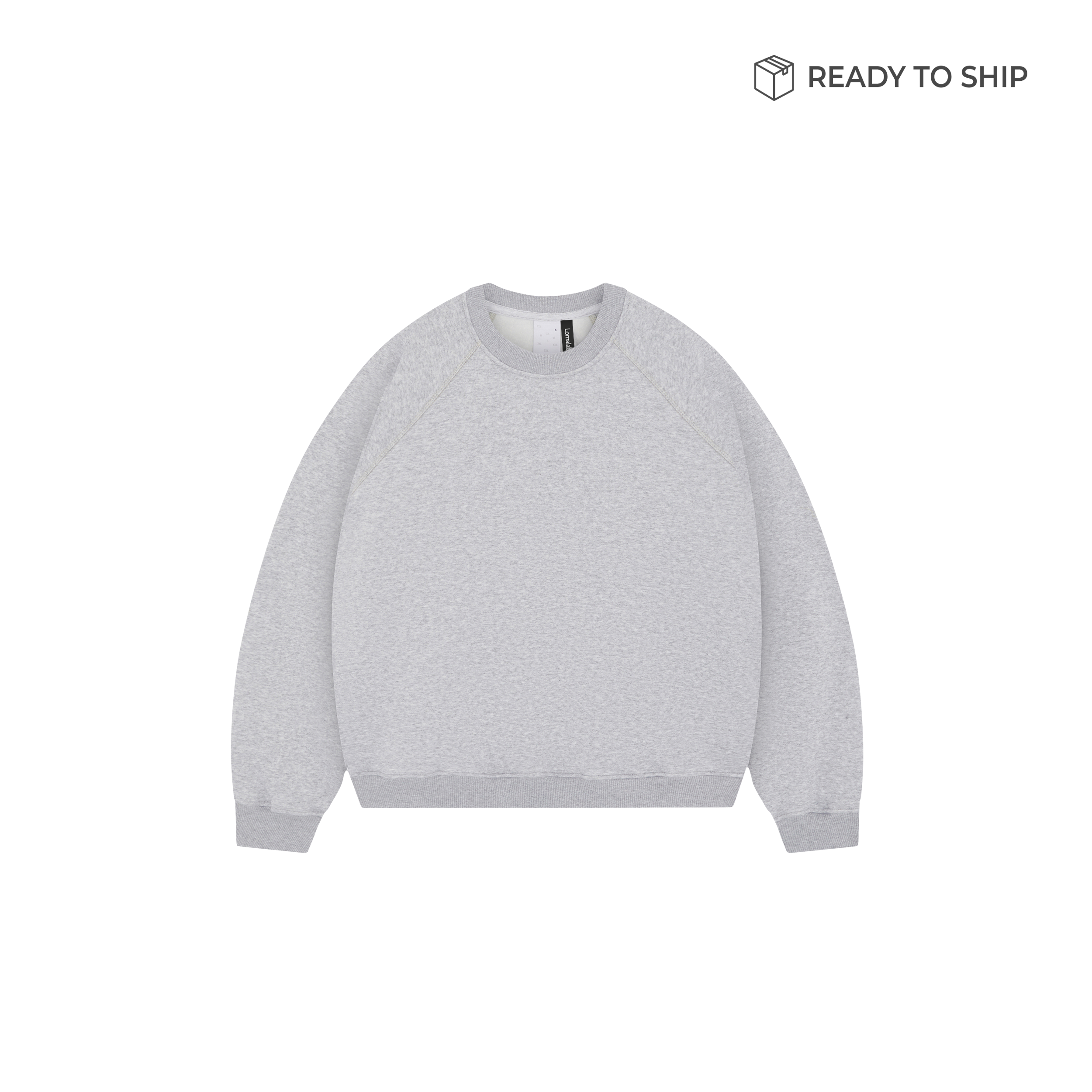 Maglia girocollo grigia da palestra Premium da 500 g/m²
