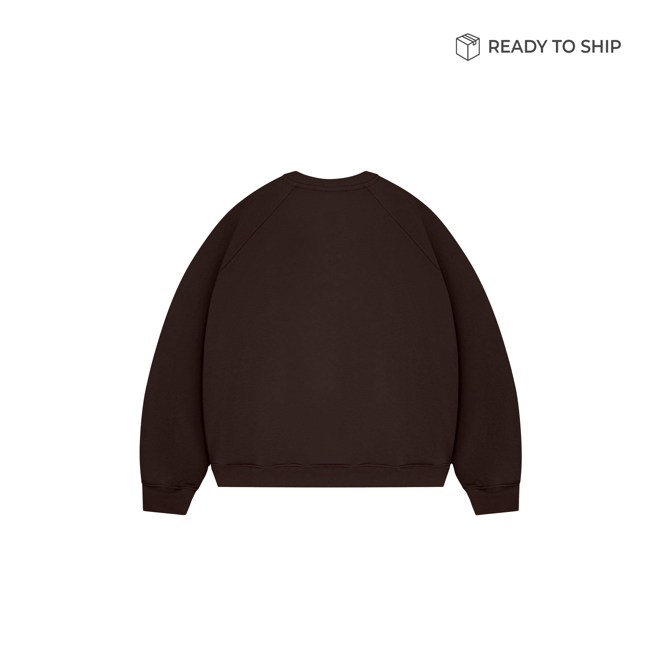 Maglia girocollo marrone moka premium da 500 g/m²