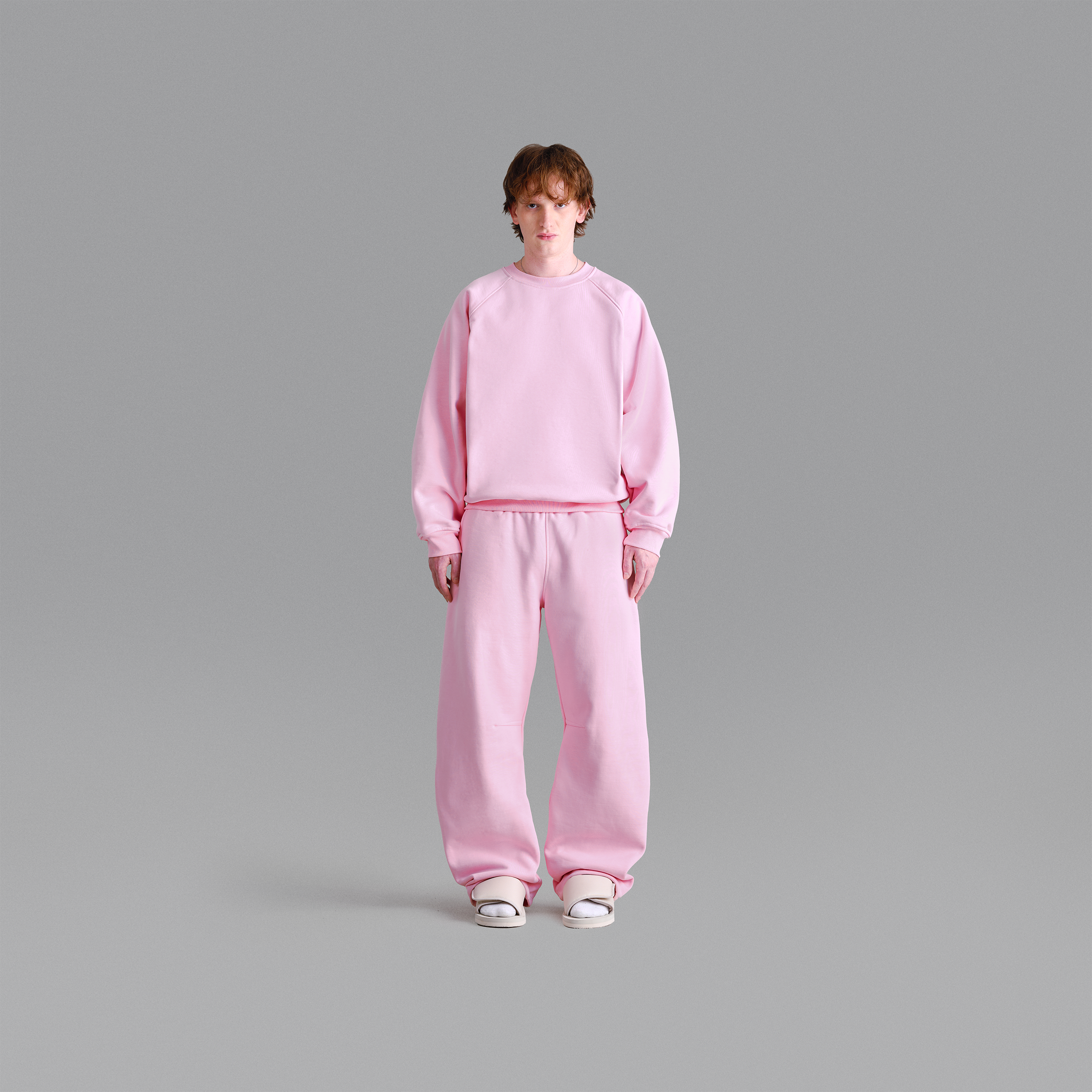 Maglia girocollo rosa baby di alta qualità da 500 g/m²