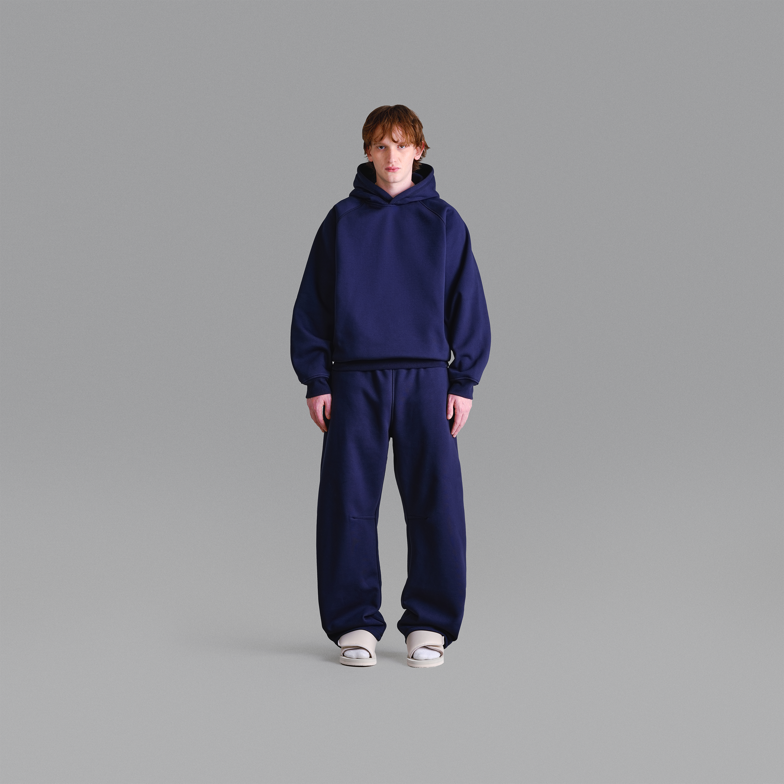 Felpa con cappuccio blu navy Premium da 500 g/m²
