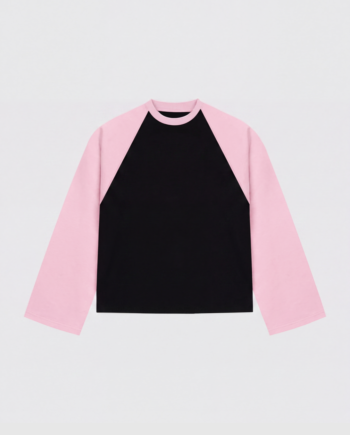 BASEBALL LONGSLEEVE - PINK/BLACK