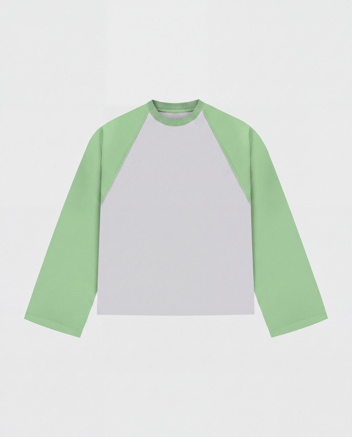 BASEBALL LONGSLEEVE - MATCHA GREEN/GREY
