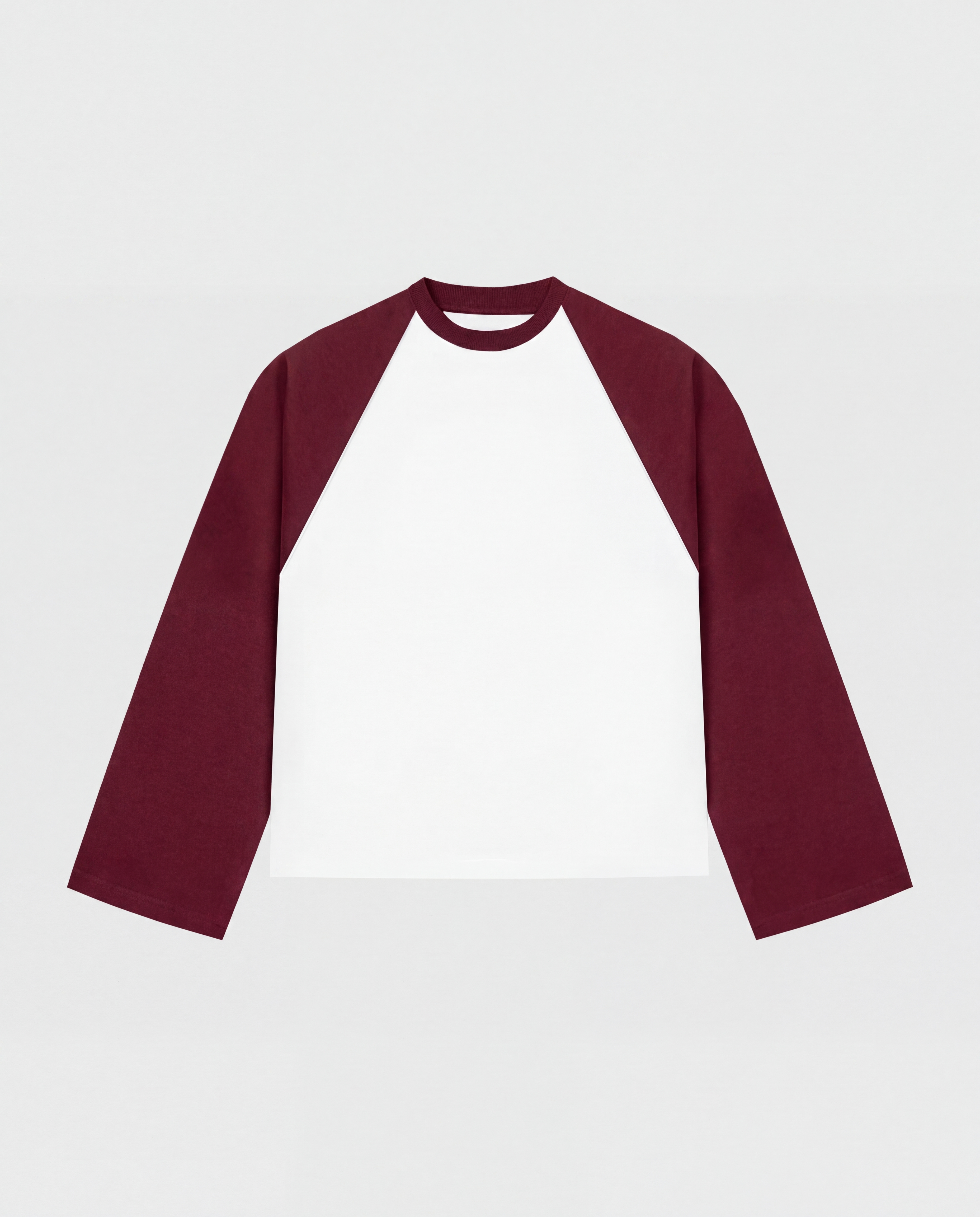 BASEBALL LONGSLEEVE - BURGUNDY/WHITE