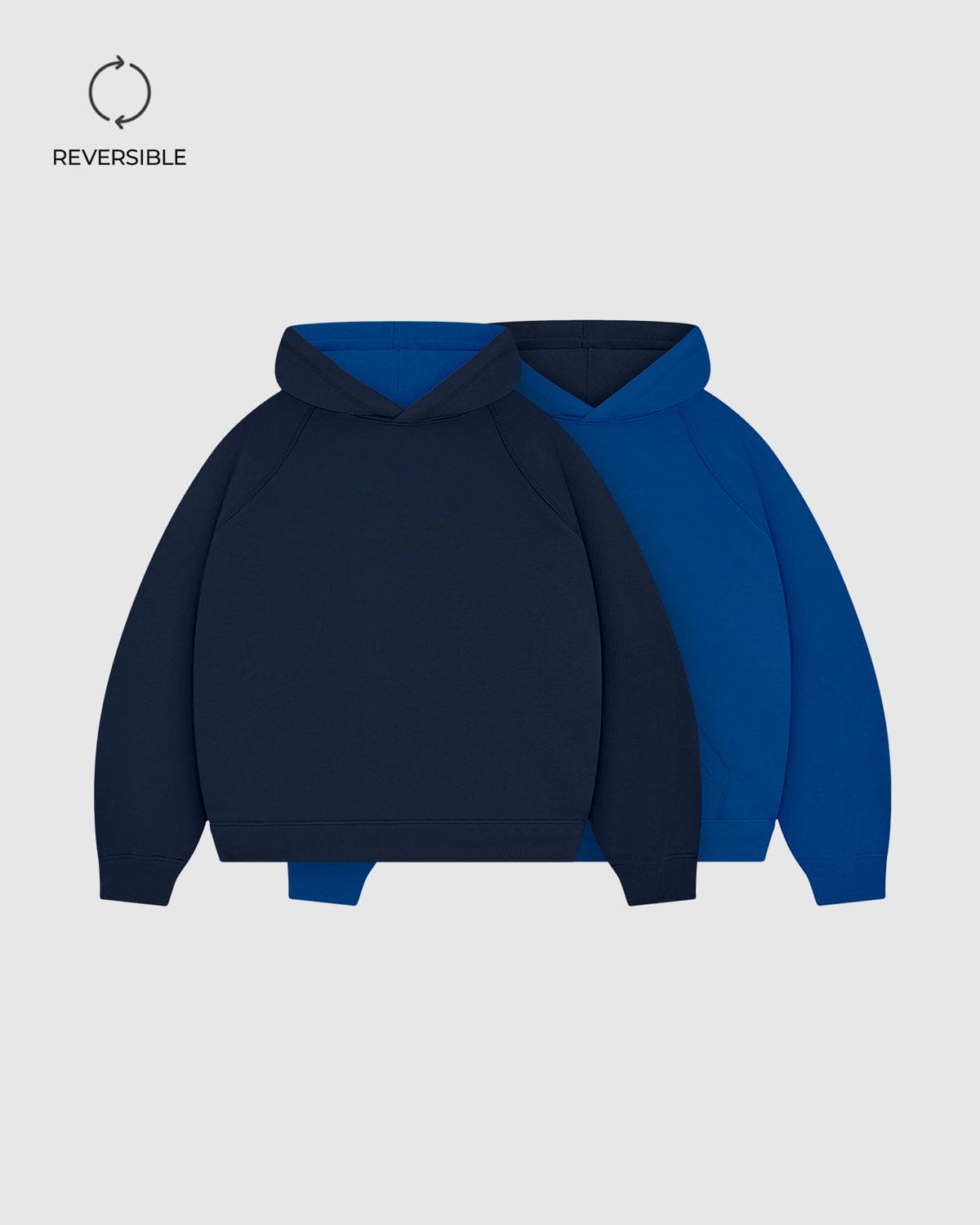 Navy Blue & Royal Blue Double Face Hoodie