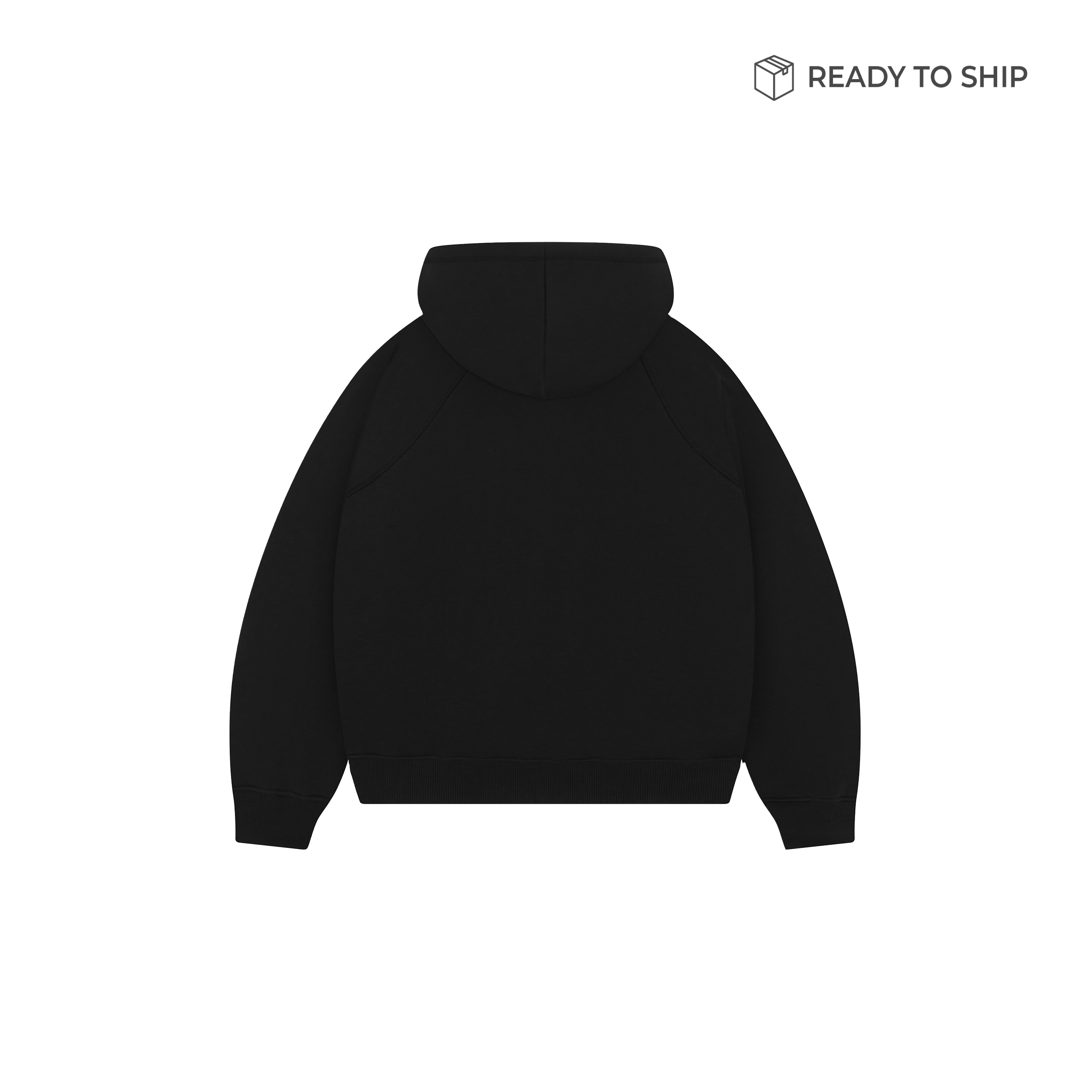 Premium 500gsm Jet Black Zip Hoodie