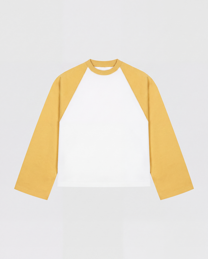 BASEBALL LONGSLEEVE - YELLOW/WHITE