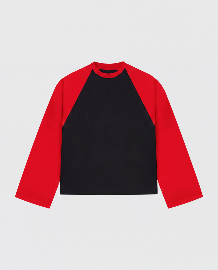 BASEBALL LONGSLEEVE - RED/BLACK