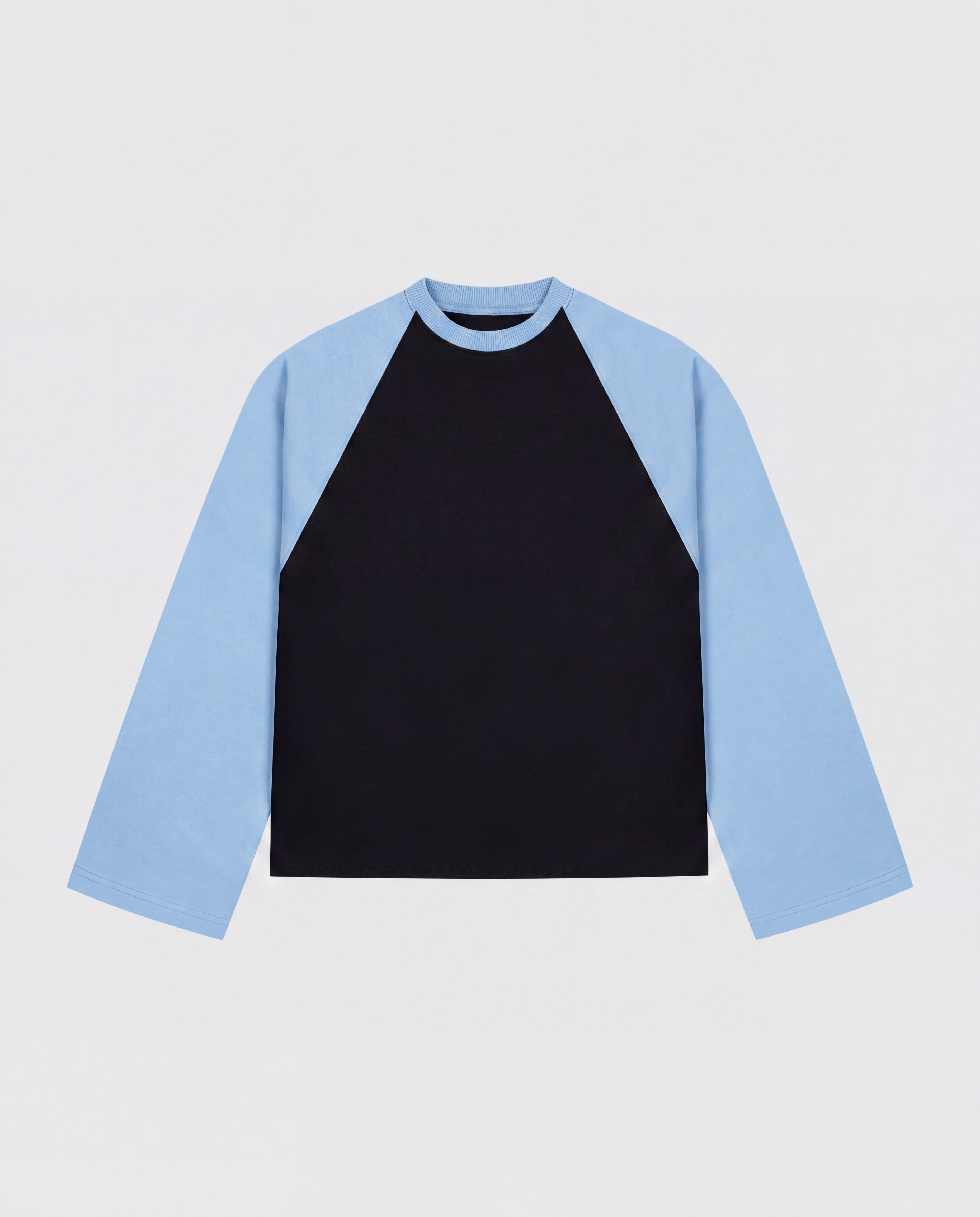 BASEBALL LONGSLEEVE - LIGHT BLUE/BLACK