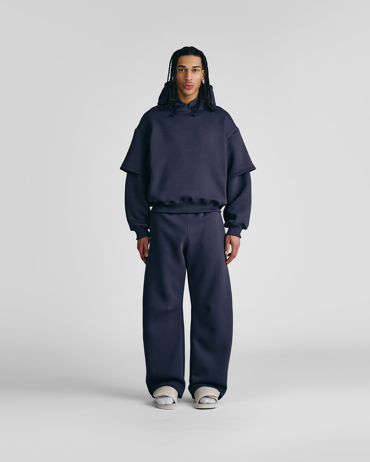 Anthracite Double-Sleeve Hoodie