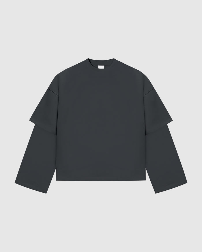Everyday Anthracite Double-sleeve Tee