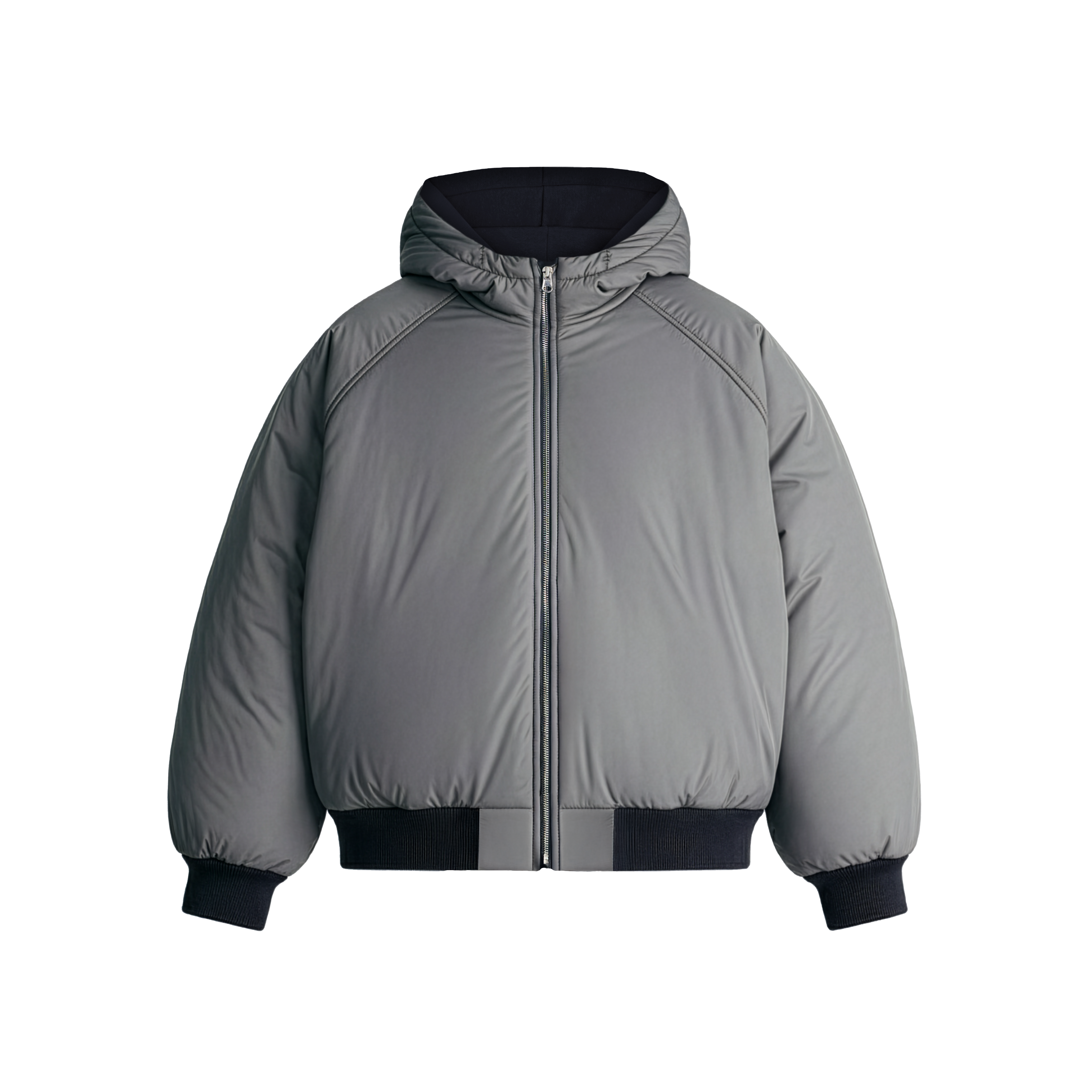 Giacca imbottita con cappuccio antracite 2 in 1