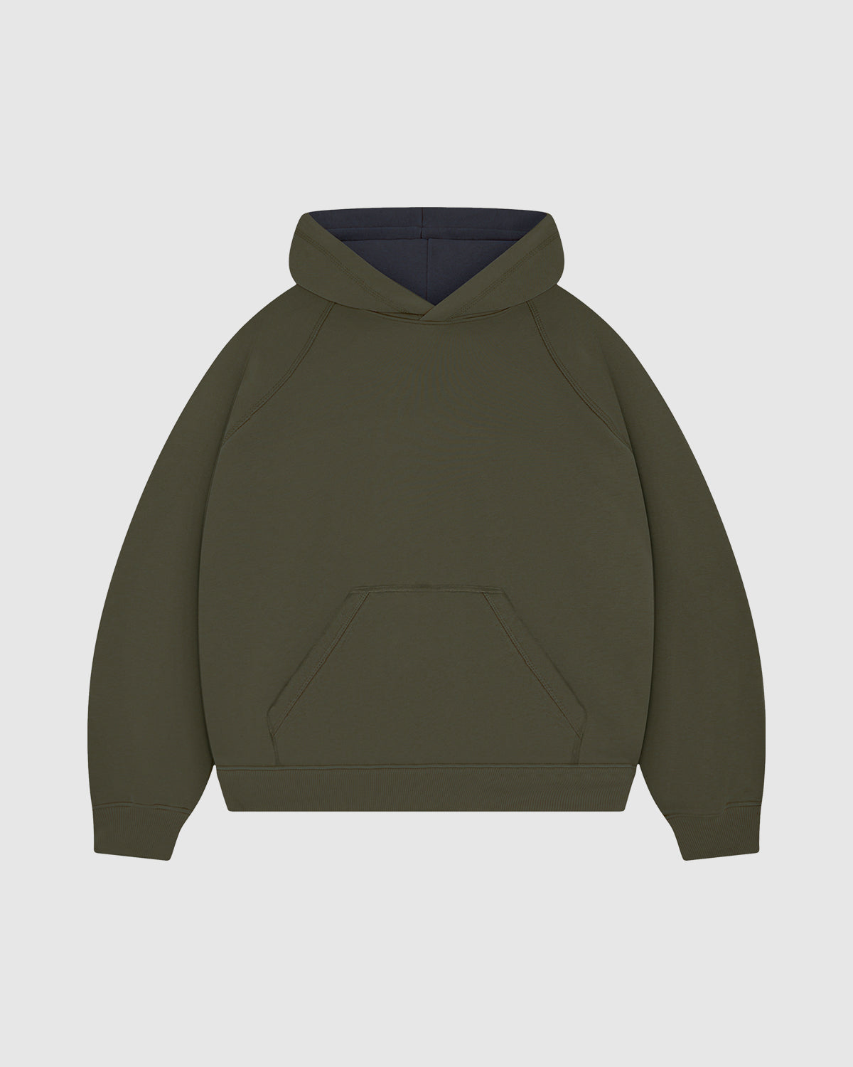 Anthracite & Military Green Double Face Hoodie