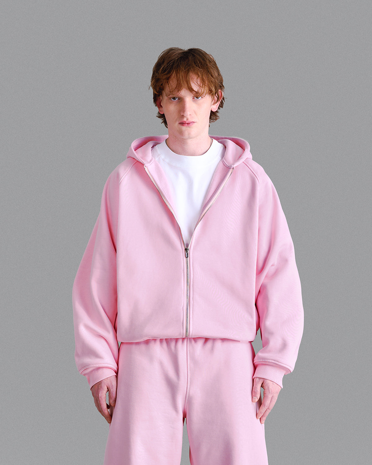 Premium 500gsm Baby Pink Zip Hoodie