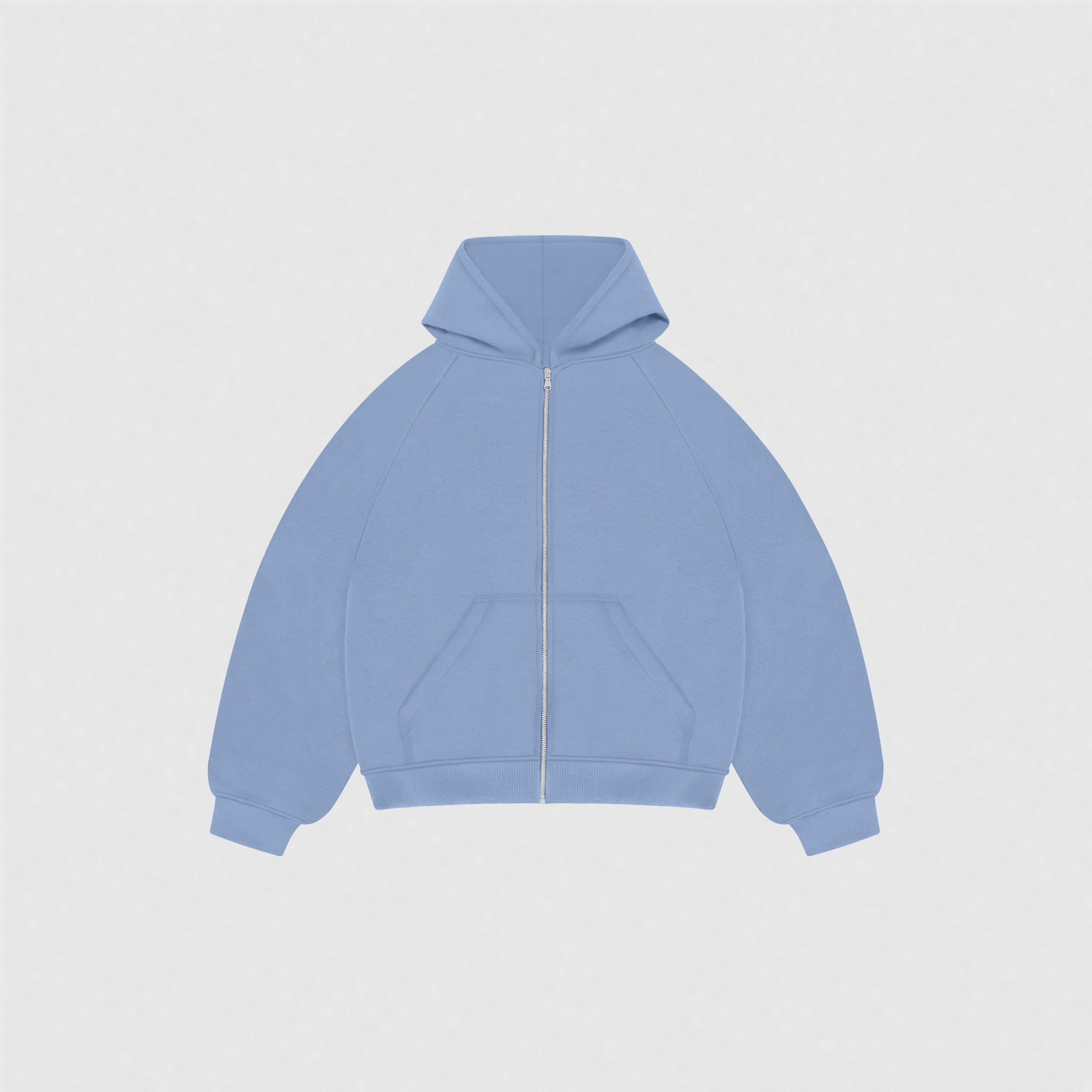 EVERYDAY CLOUDY BLUE ZIP HOODIE-Hoodie-Lomalab-2X-SMALL-Light blue-Lomalab