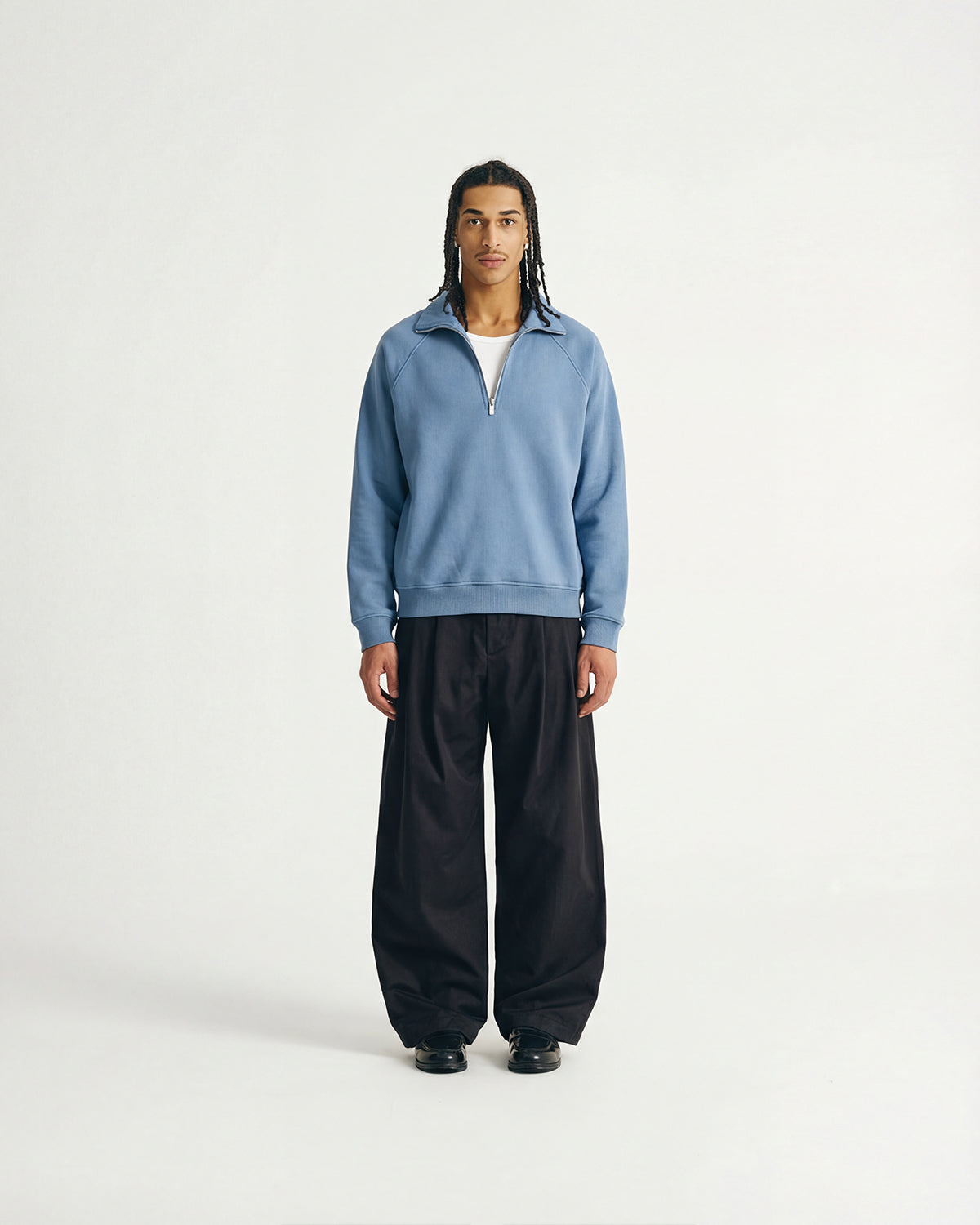 EVERYDAY CLOUDY BLUE HALF ZIP HOODIE