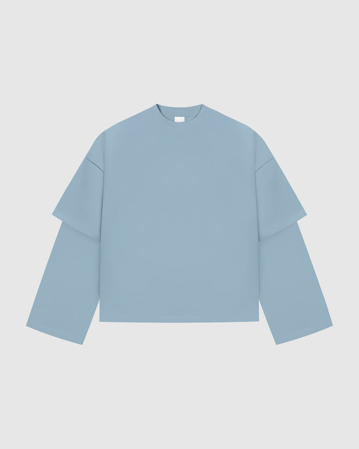 Everyday Cloudy Blue Double-Sleeve Tee