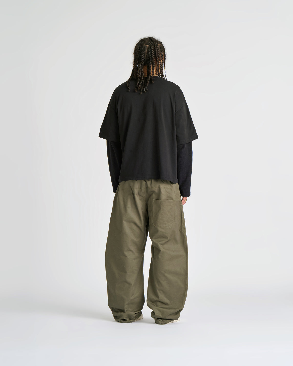 Waffle Jet Black Double-Sleeve Tee