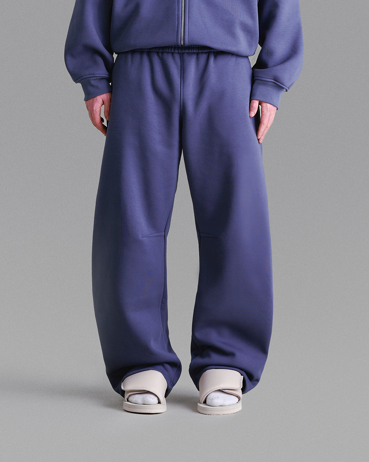 Pantaloni della tuta blu polvere Premium da 500 g/m²